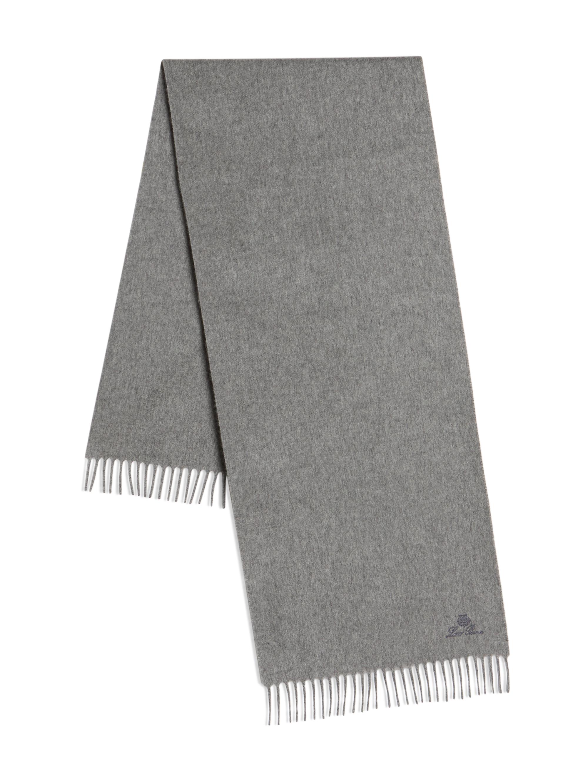 Loro Piana Men's Fringe-Trimmed Cashmere Scarf - Flannel Melange