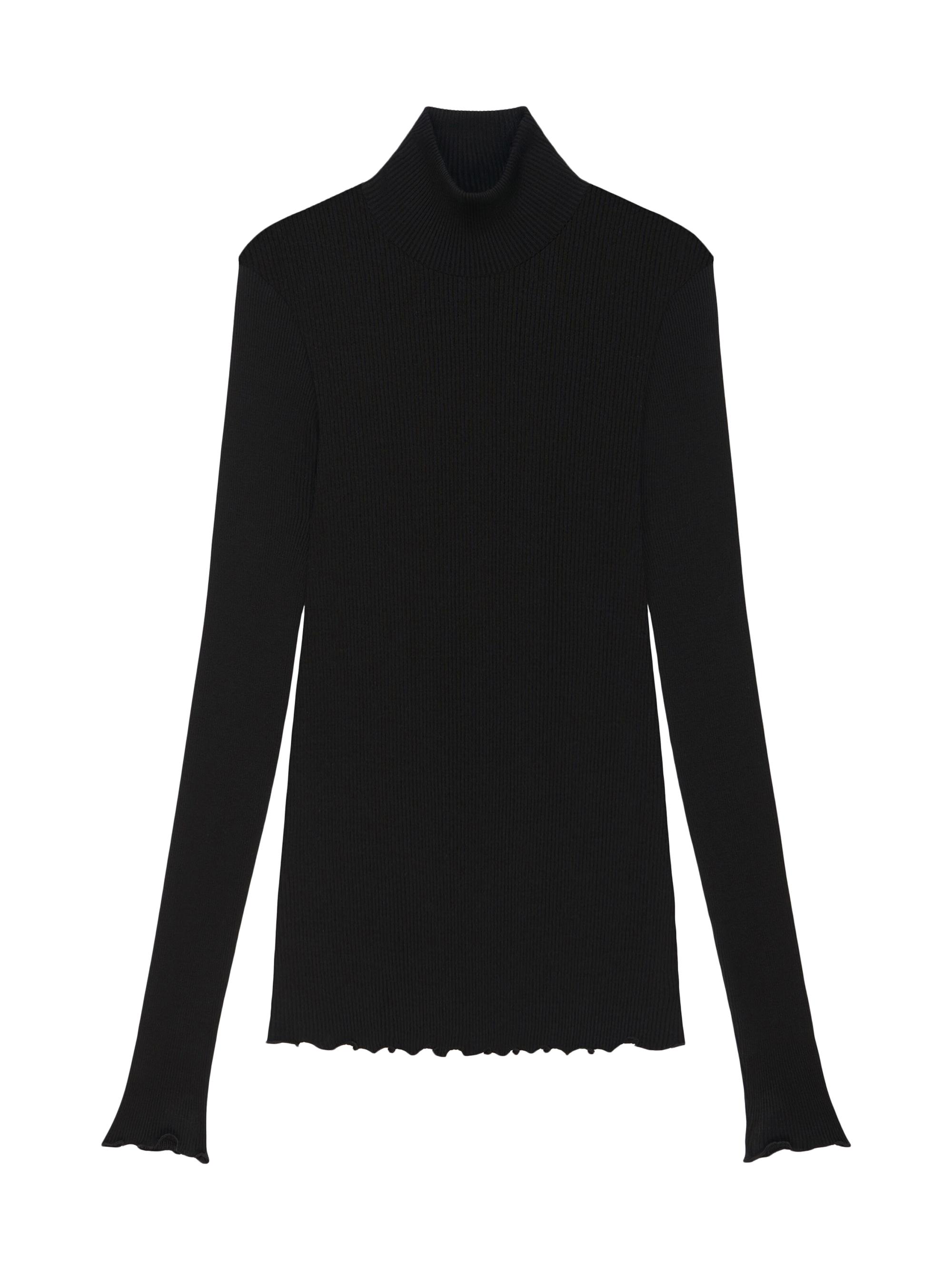Givenchy Women's Open Back Sweater in Ribbed Silk - Black