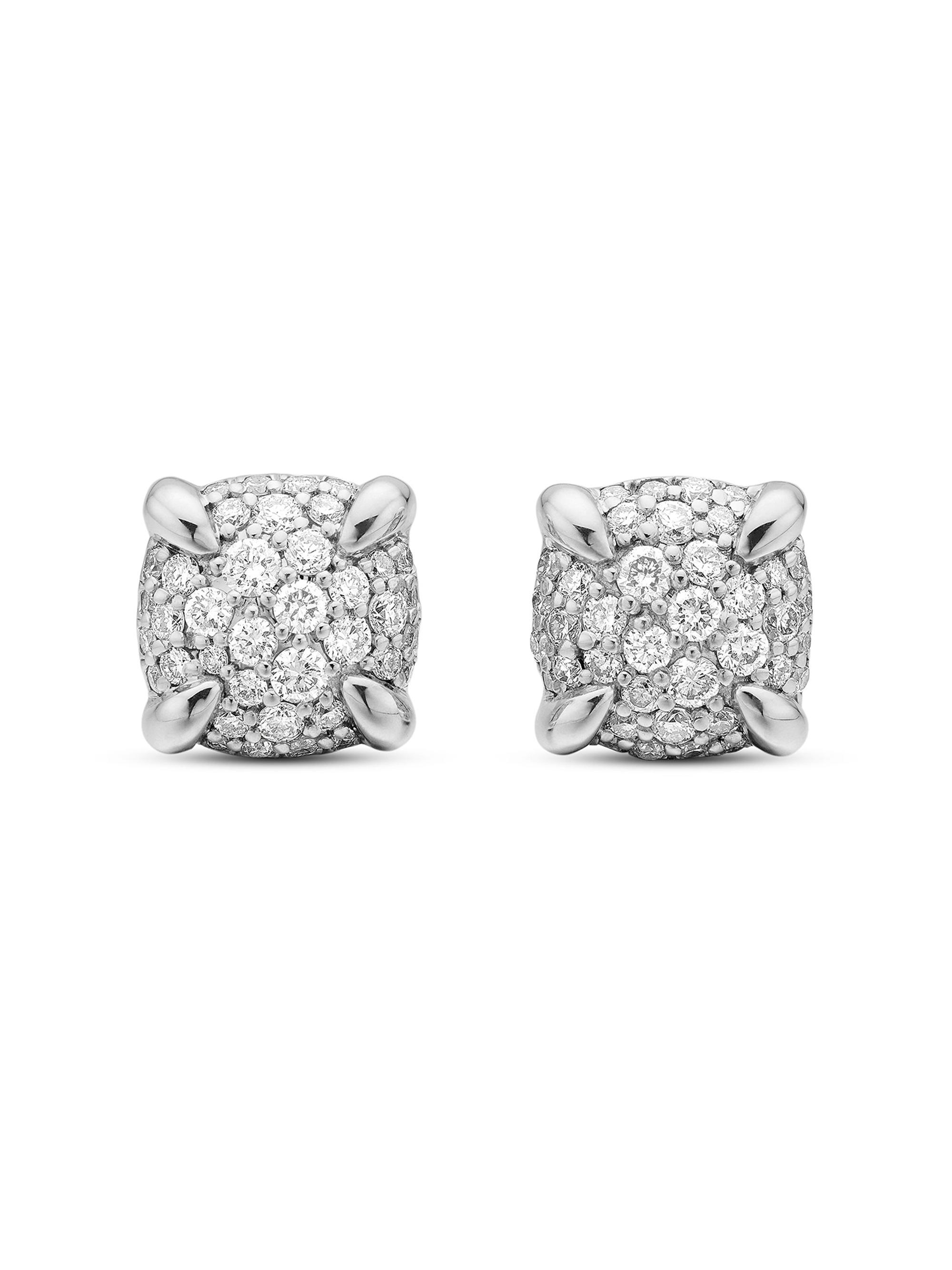 David Yurman Women's Petite Chatelaine Stud Earrings in Sterling Silver with Pavé Diamonds, 6.5mm - Diamond
