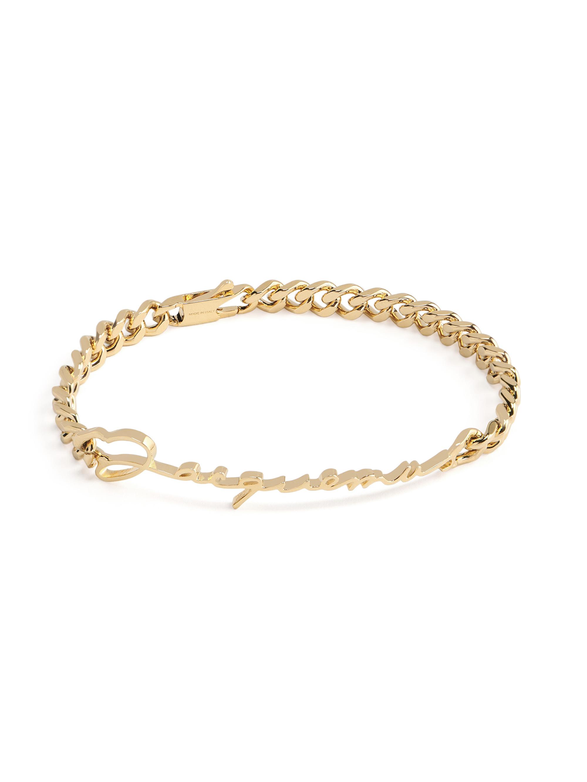 Jacquemus Men's La Gourmette Logo Gold-Plated Brass Chain Bracelet - Light Gold