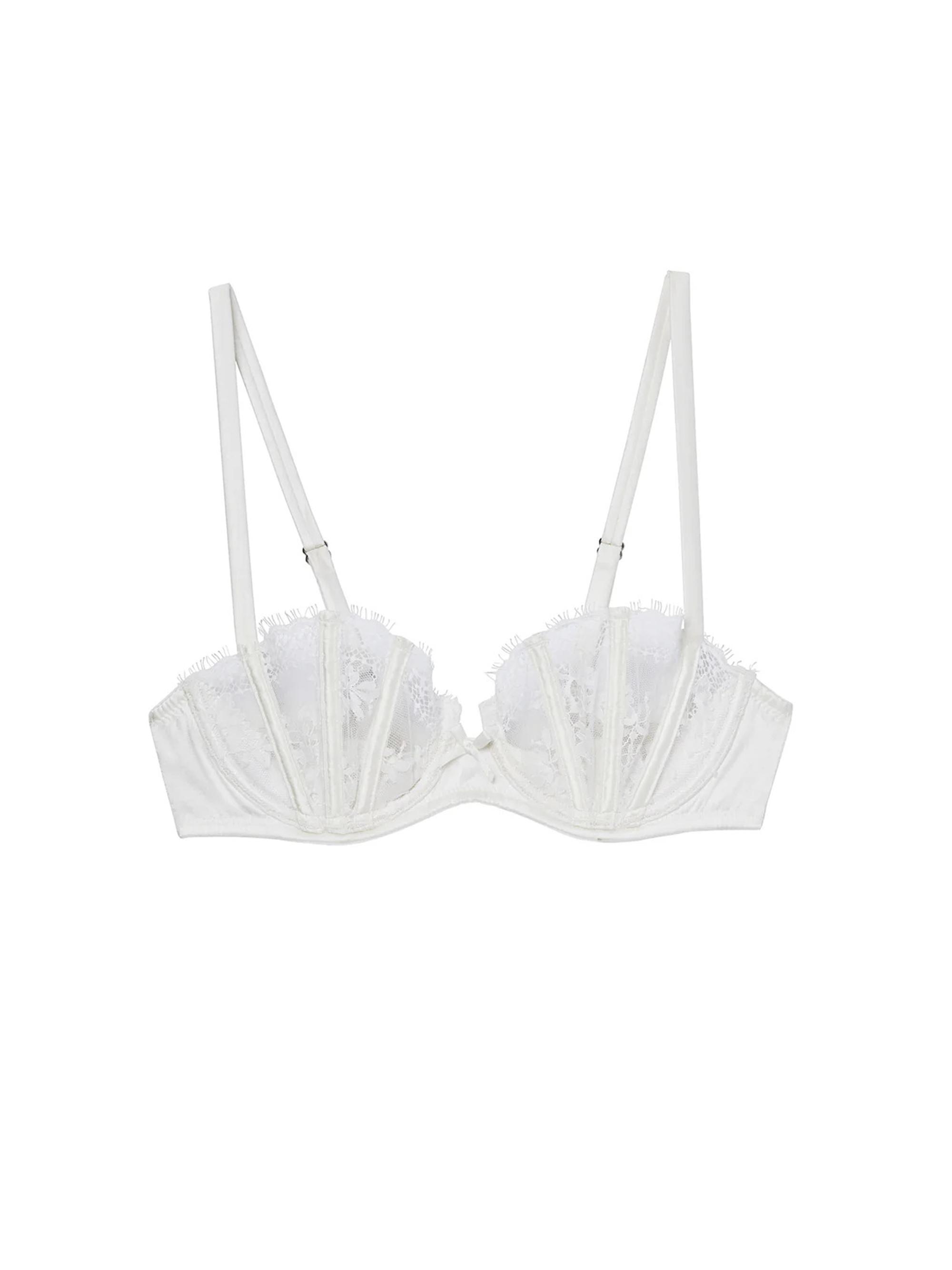 Fleur du Mal Women's Frankie Lace Boned Balconette Bra -