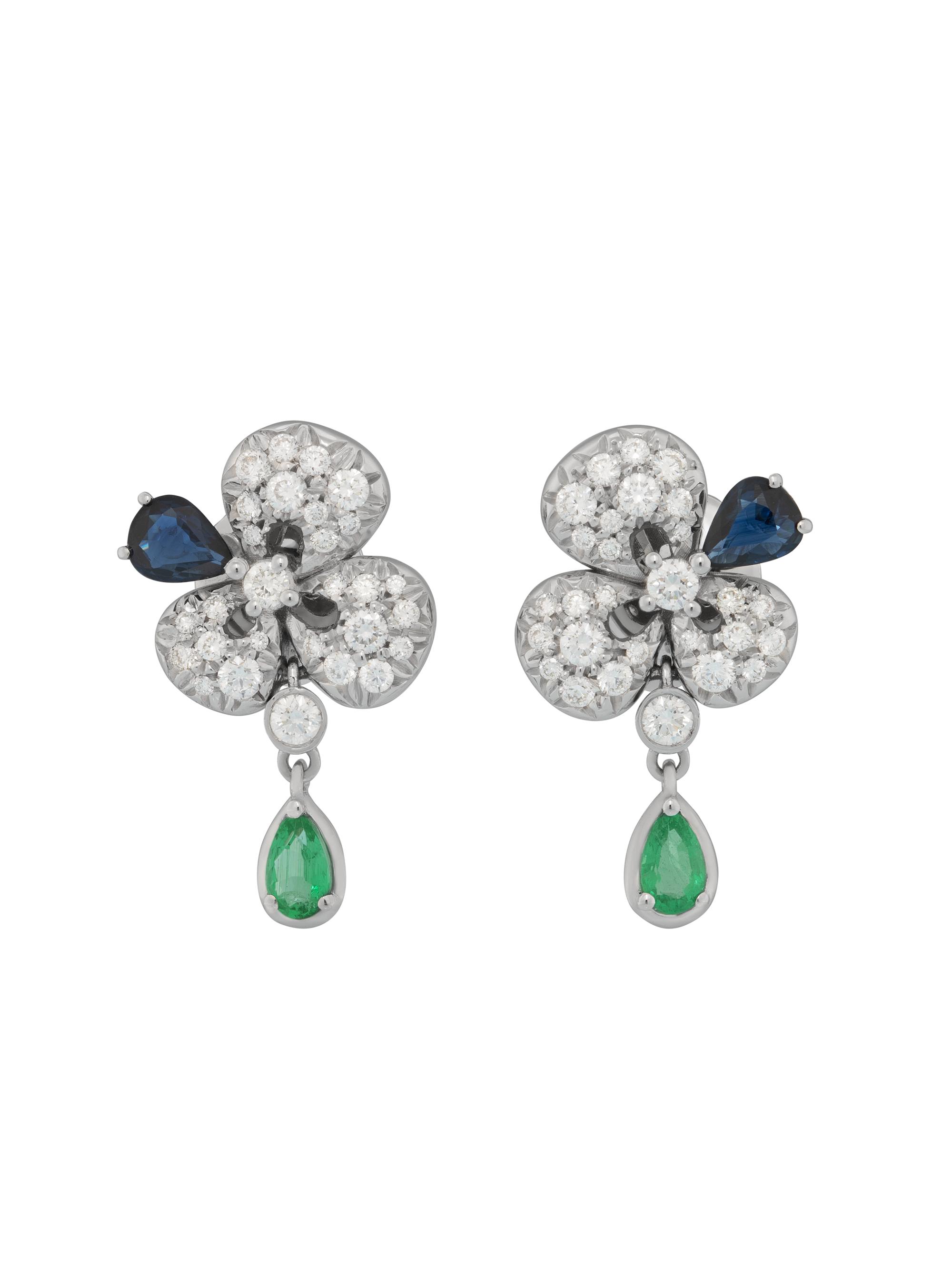 Miseno Women's Ischia 18K White Gold & Multi-Gemstone Flower Drop Earrings - White Gold