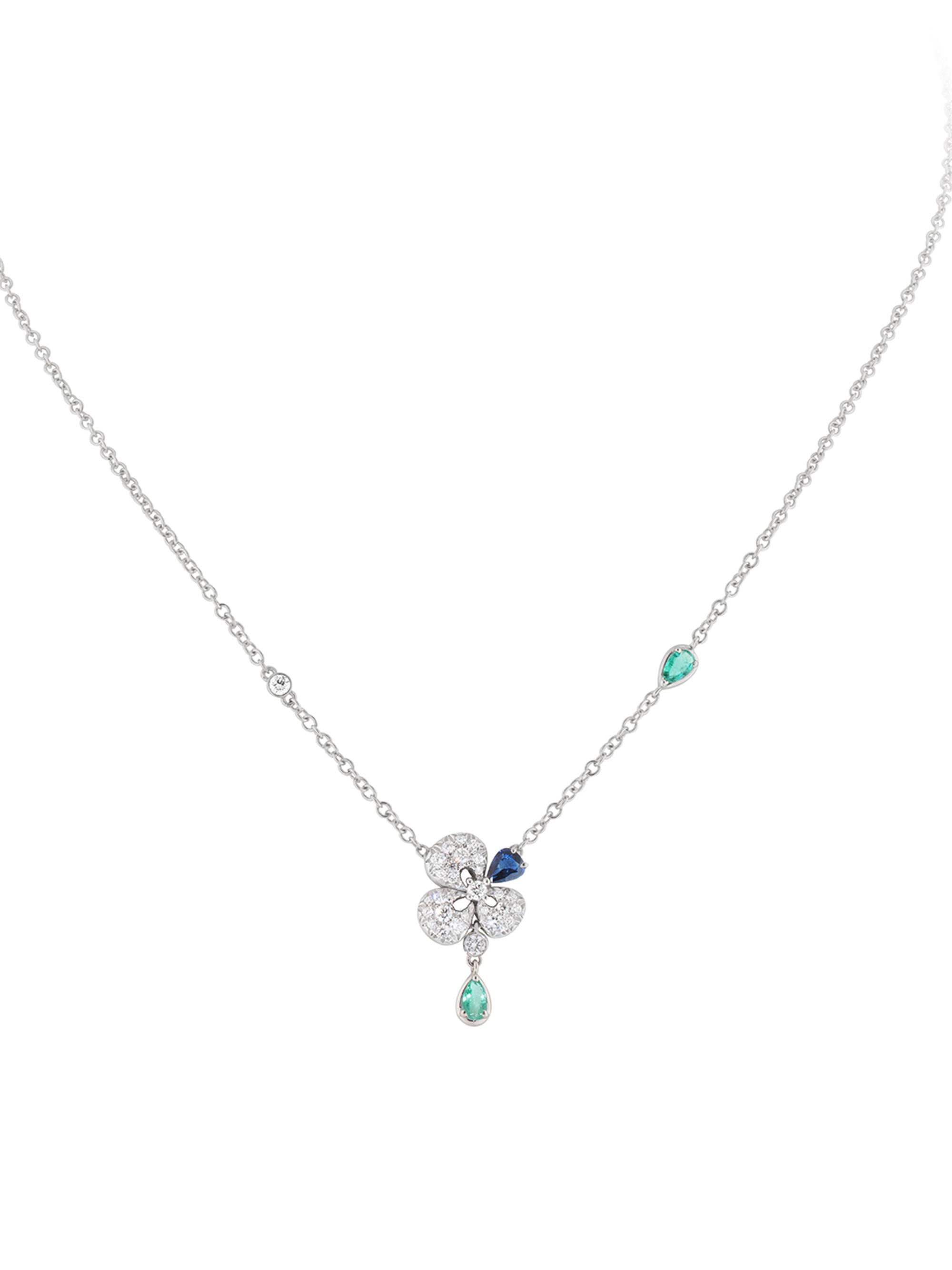 Miseno Women's Ischia 18K White Gold & Multi-Gemstone Flower Pendant Necklace - White Gold
