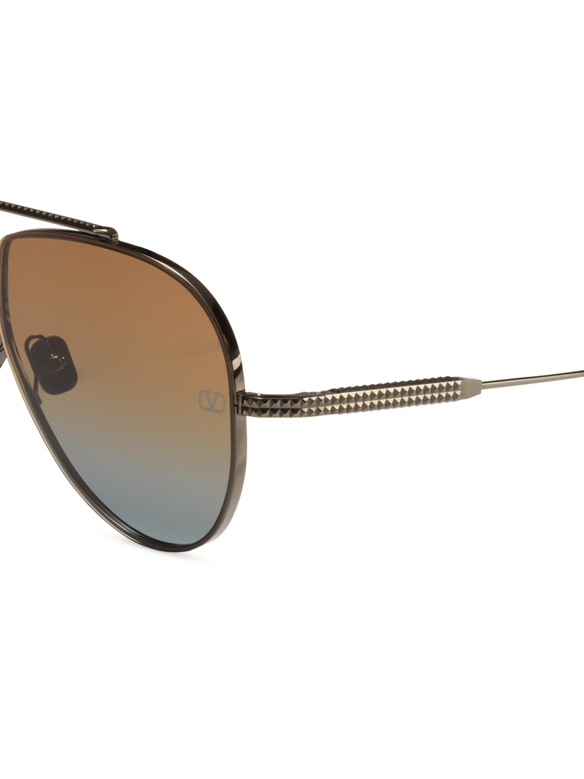 Valentino Garavani XVI 64MM Aviator Sunglasses | Saks Fifth Avenue