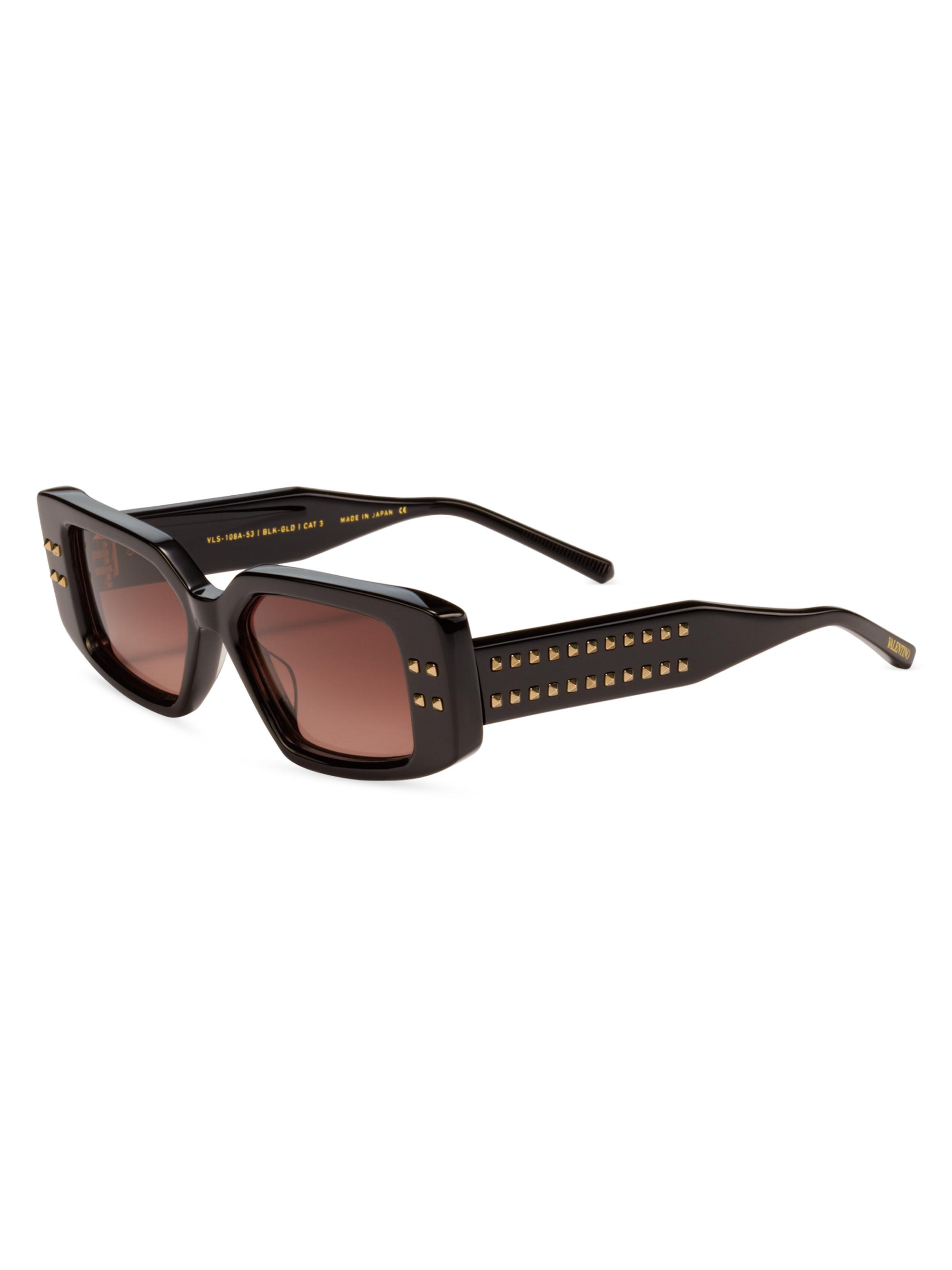 Valentino Garavani V-Cinque 53MM Rectangular Sunglasses In Brown Valentino Garavani | Accessories | Valentino Garavani  main image 3