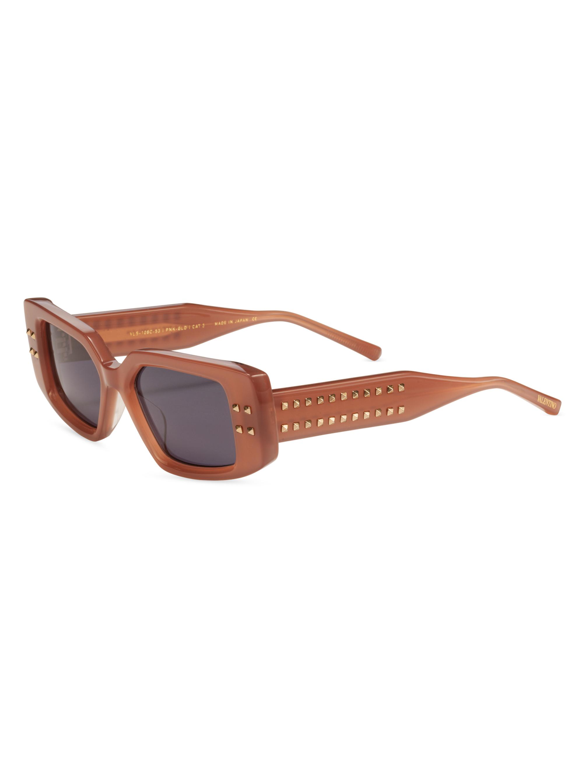 Valentino Garavani V-Cinque 53MM Rectangular Sunglasses | Saks