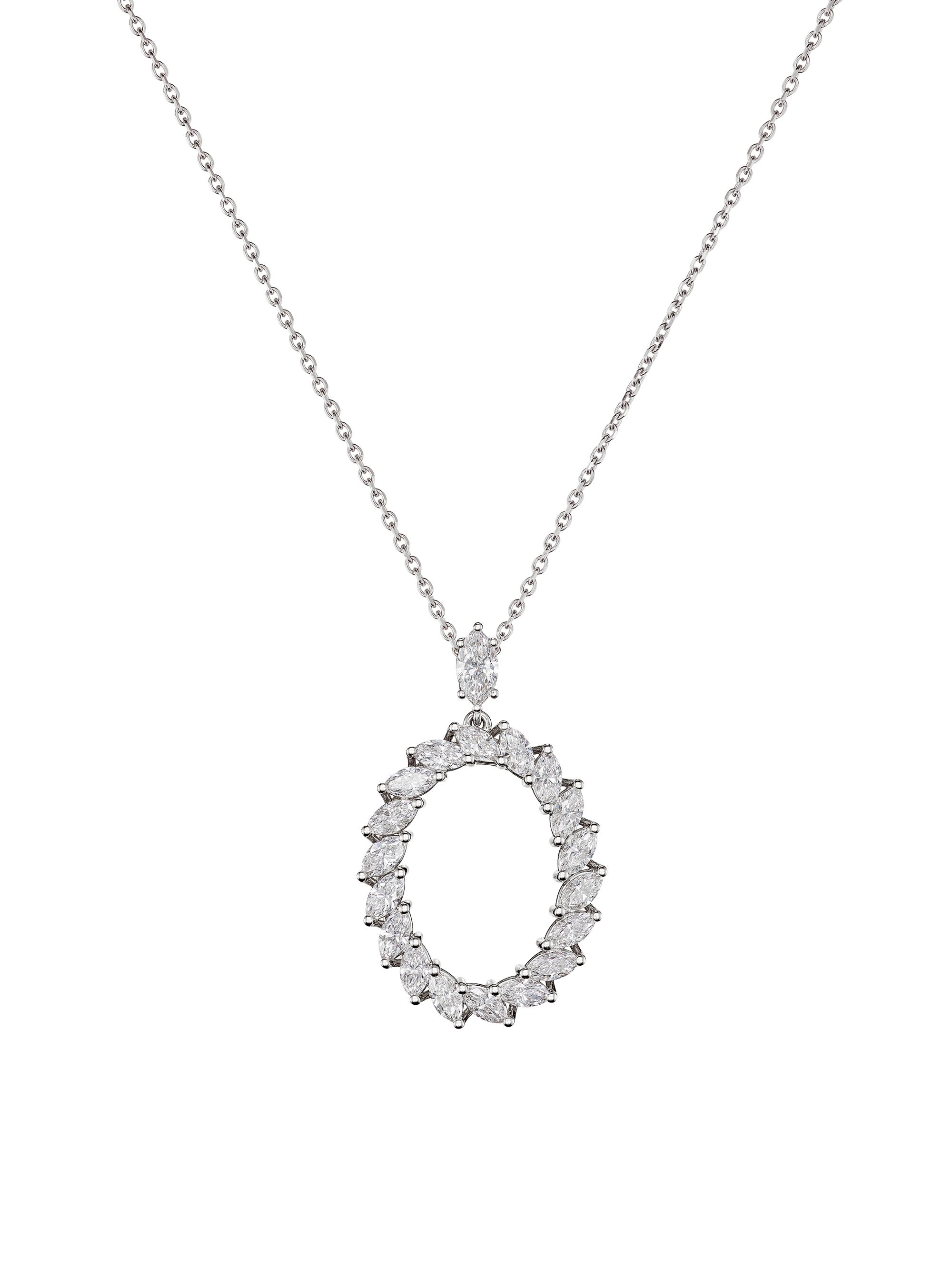 Chopard Women's L'Heure du Diamant Marquise 18K White Gold & 3.30 TCW Diamond Pendant Necklace - White Gold