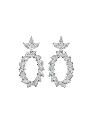 Chopard Women's L'Heure du Diamant Oval Marquise 18K White Gold & 4.25 TCW Diamond Clip-On Drop Earrings - White Gold