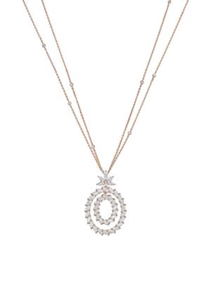Chopard Women's L'Heure du Diamant Double Oval Marquise 18K Rose Gold & 6.29 TCW Diamond Pendant Necklace - Rose Gold