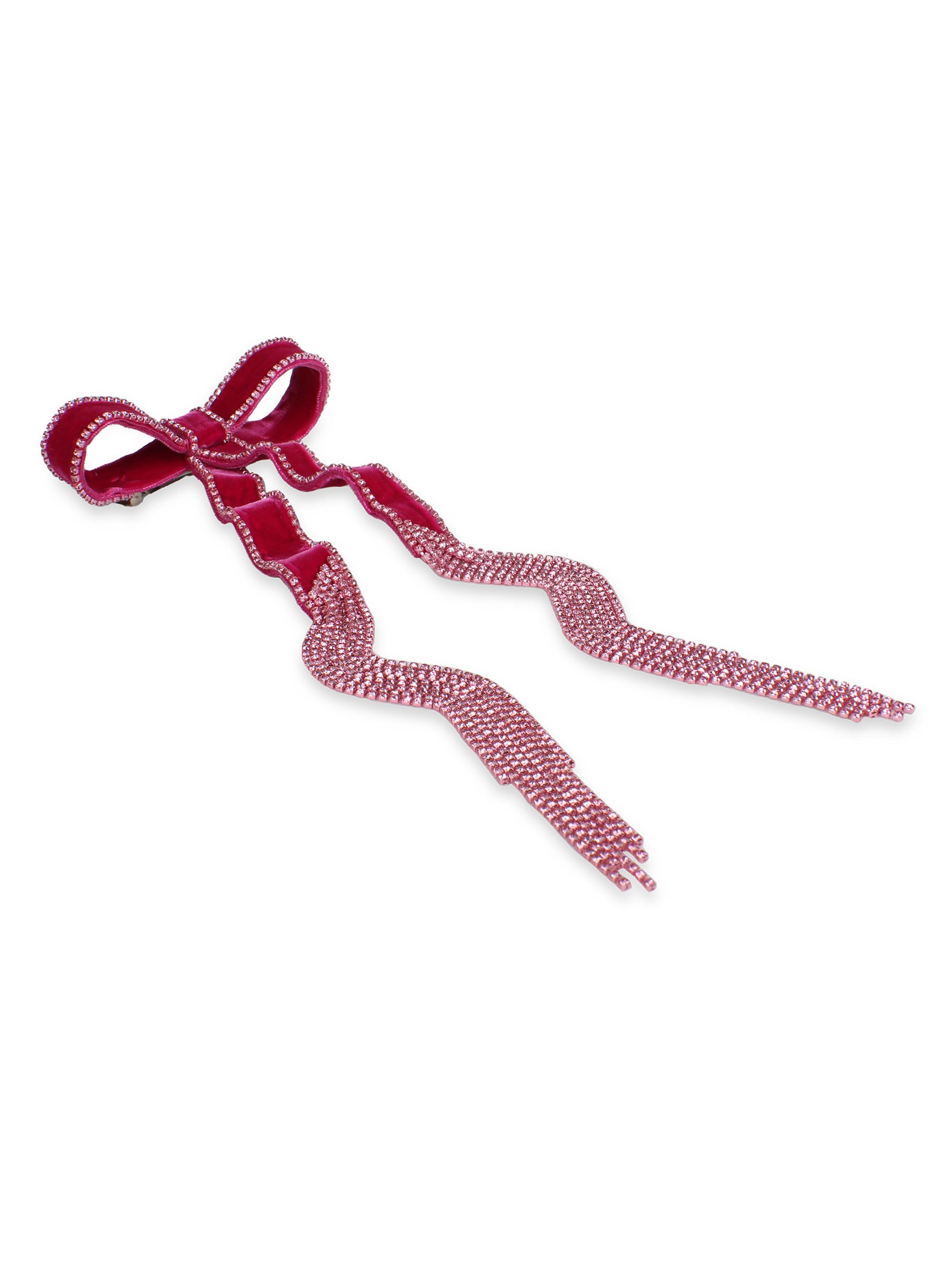 Gaios Women's Celebration Velvet & Crystal Bow - Fuchsia