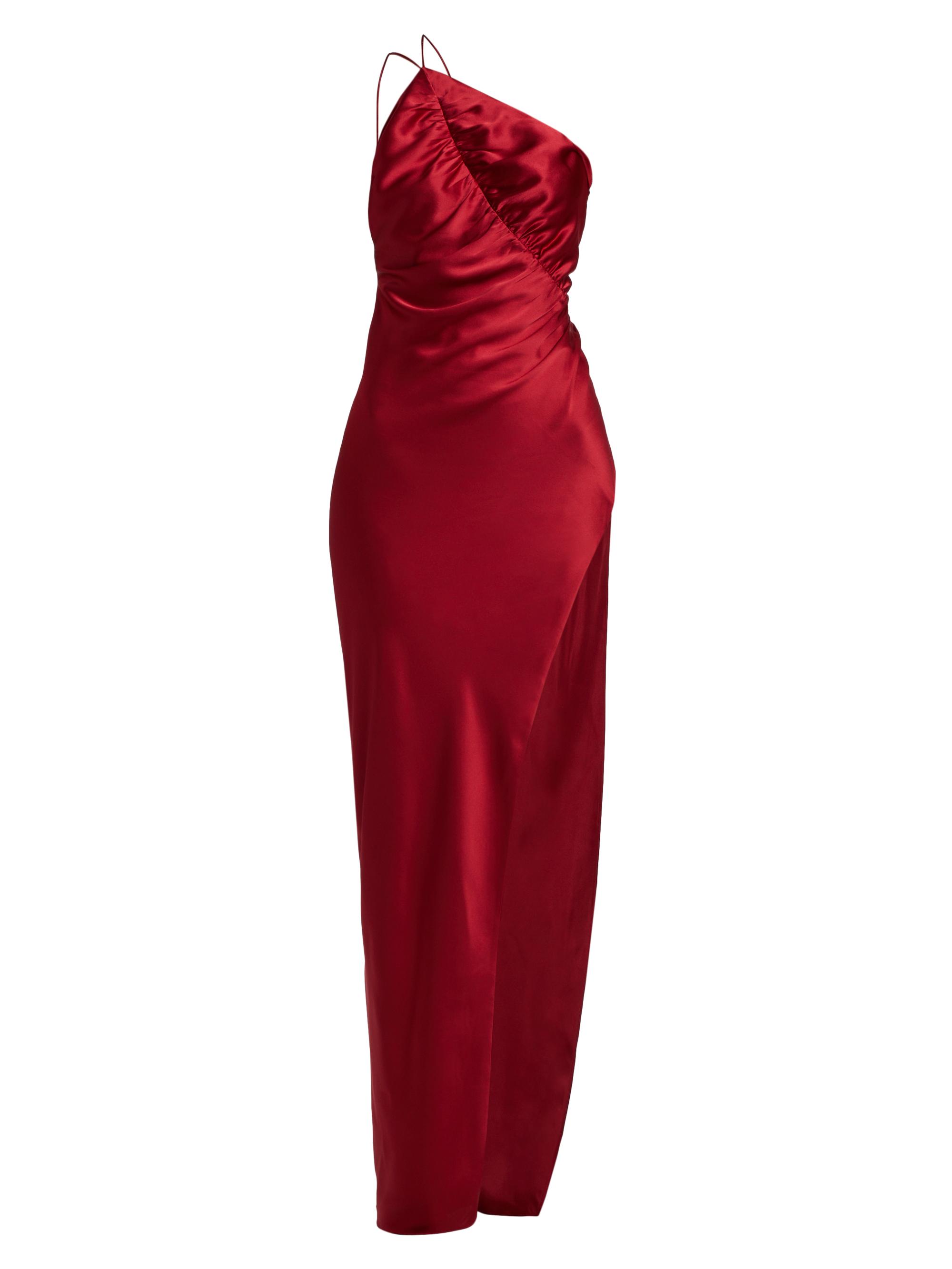 The Sei Women's Leaf Silk Satin Gown - Garnet