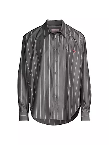Cotton Button Front Shirt - Breezy Stripe Talbots