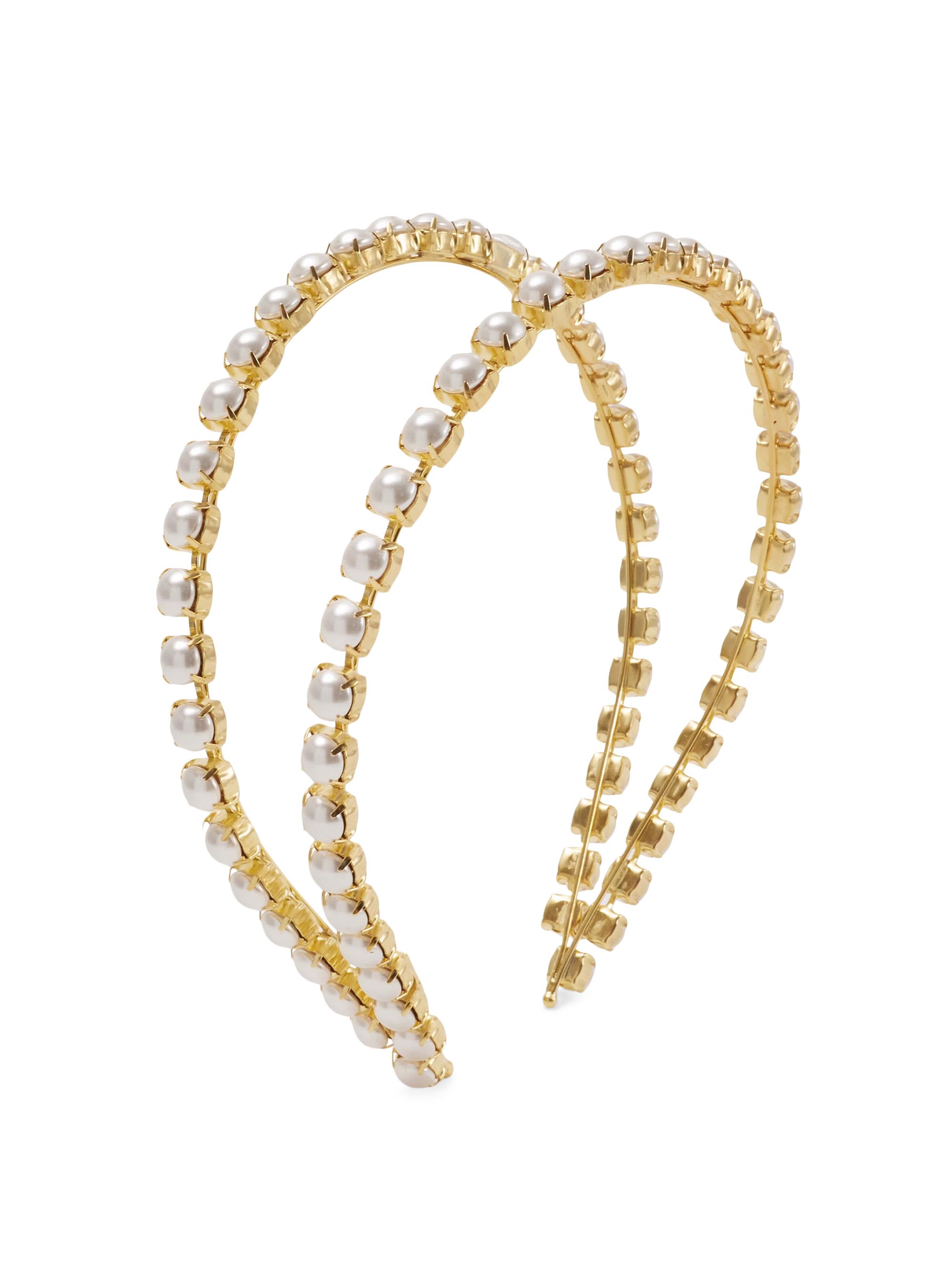 Lelet NY Women's Double Strand Imitation Pearl Headband - Gold