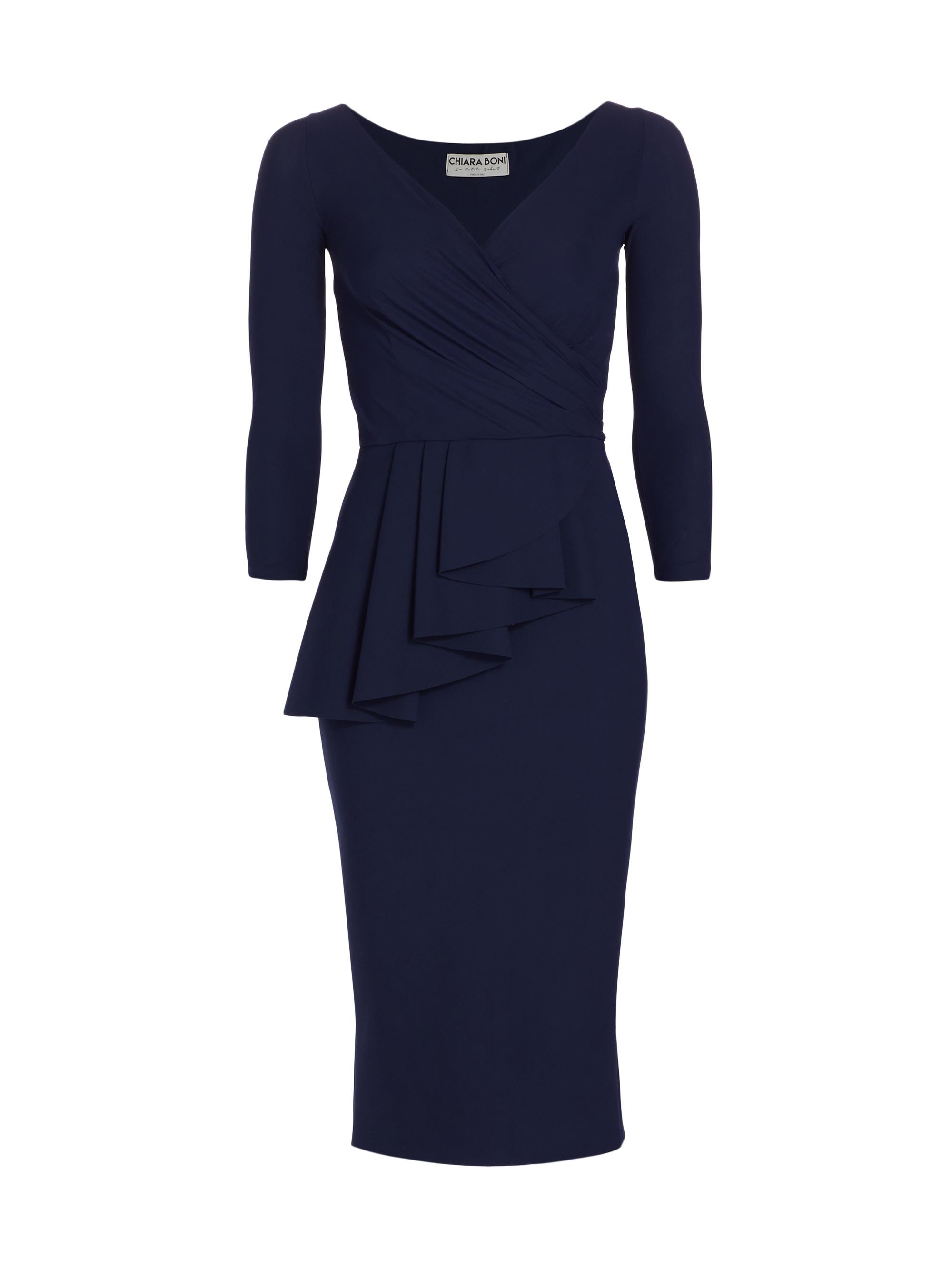 Chiara Boni La Petite Robe Women's Ariane Ruffled Cocktail Midi-Dress - Blue Notte