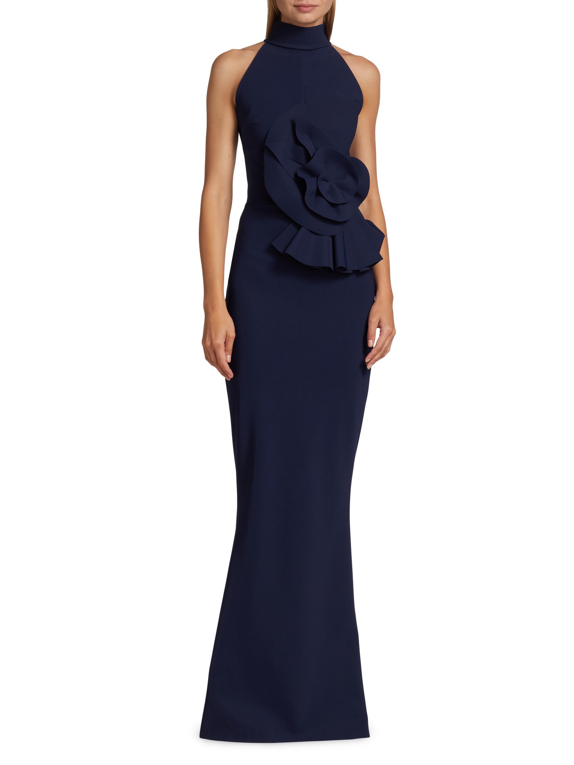 Chiara Boni La Petite Robe Hebana Halter Rosette Gown | Saks Fifth