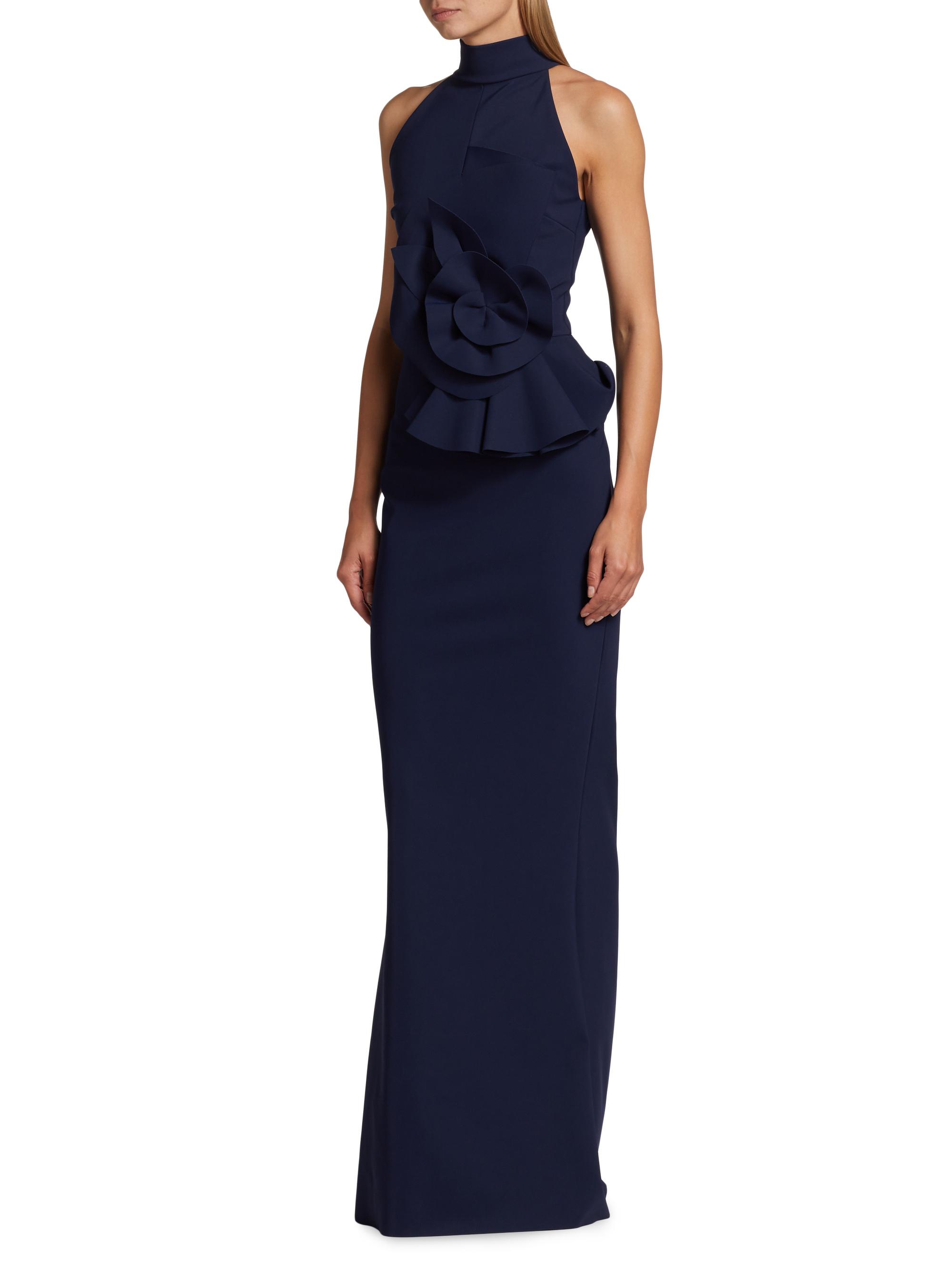 Chiara Boni La Petite Robe Hebana Halter Rosette Gown | Saks Fifth