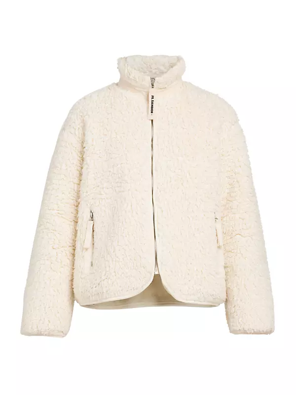 Shop Jil Sander Cotton Fleece Sherpa Jacket