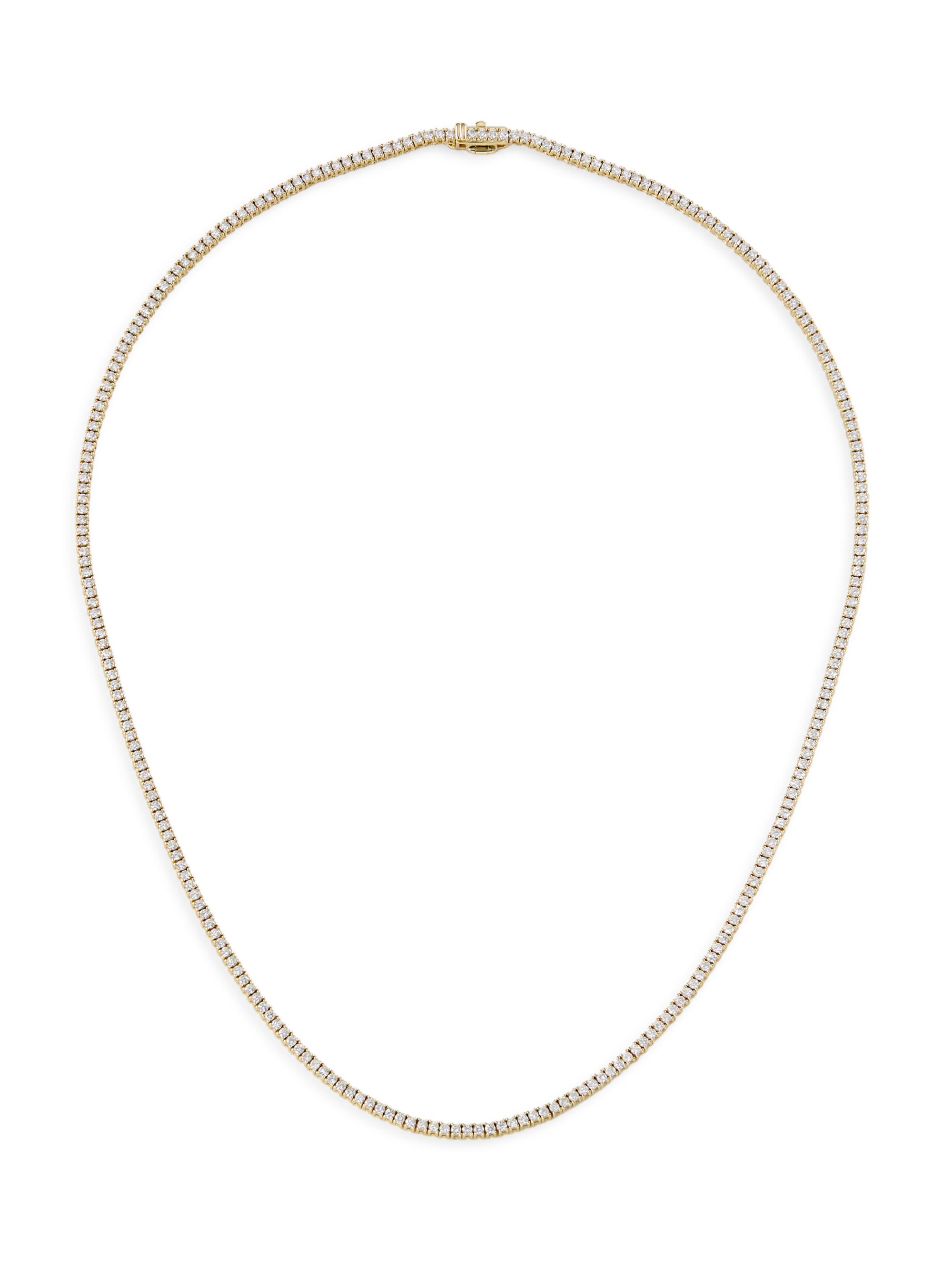 Saks Fifth Avenue Collection Women's 14K Gold & 3.97 TCW Diamond Tennis Necklace - Yellow Gold