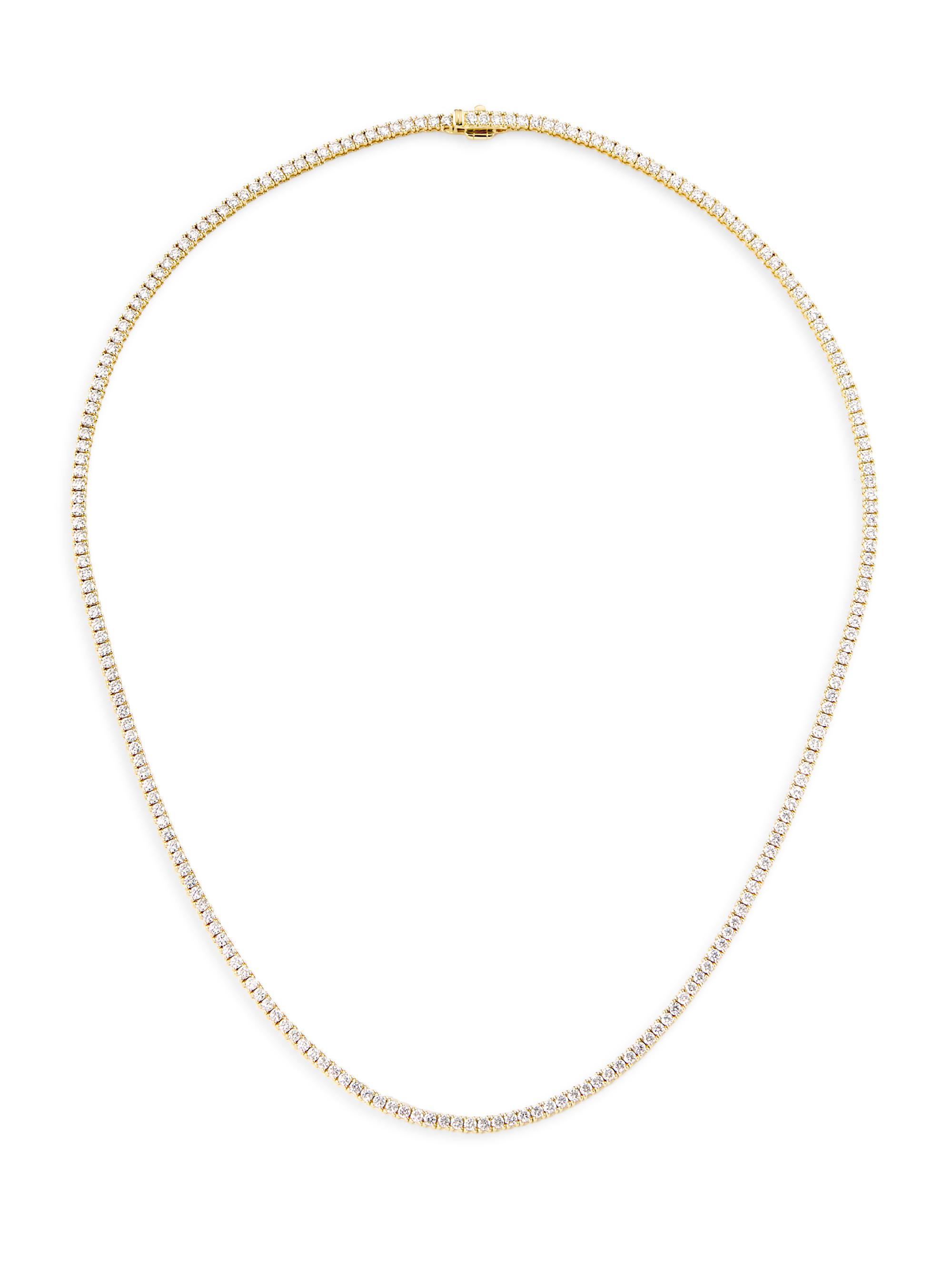Saks Fifth Avenue Collection Women's 14K Gold & 6.31 TCW Diamond Tennis Necklace - Yellow Gold