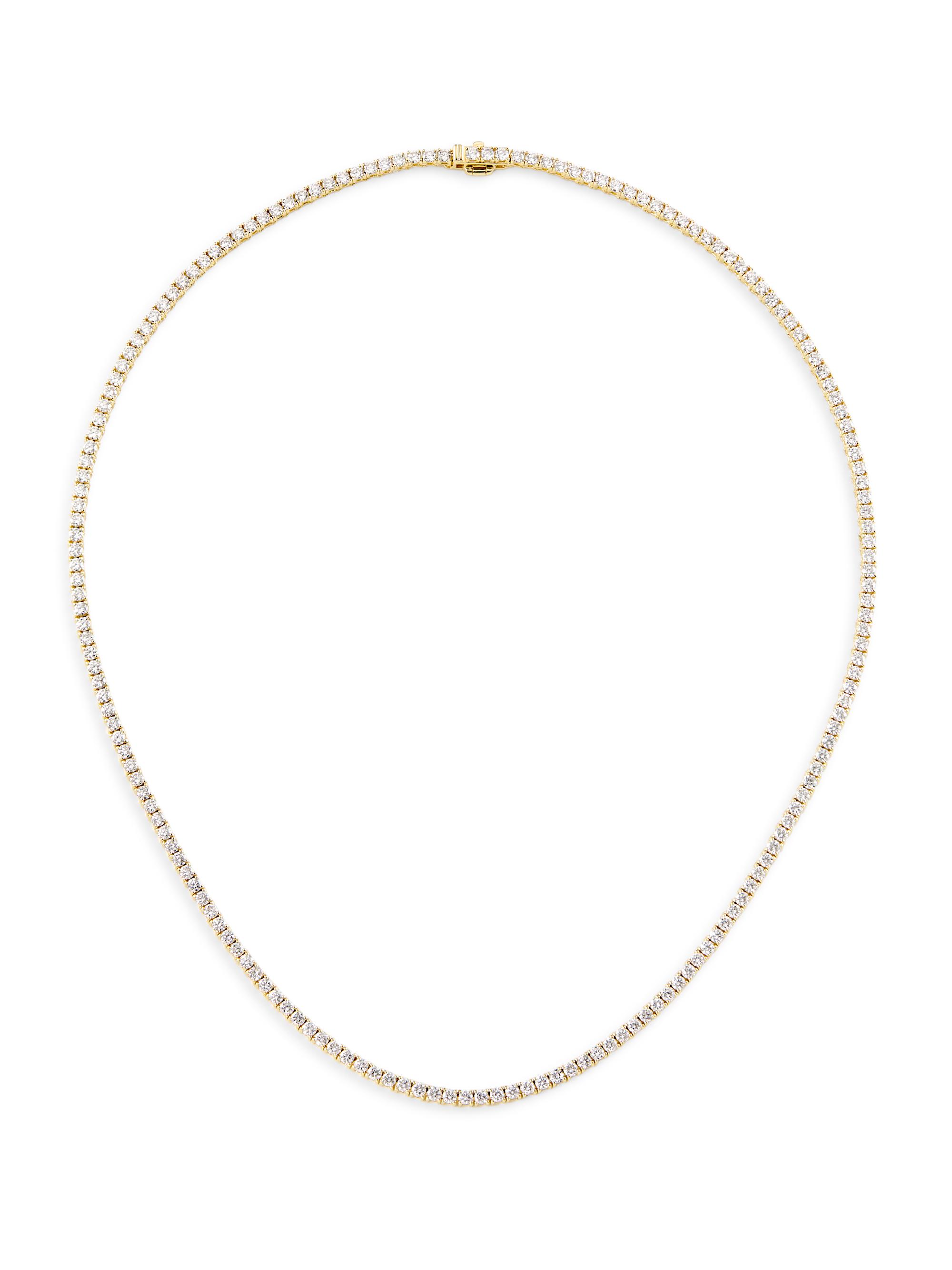 Saks Fifth Avenue Collection Women's 14K Gold & 7.92 TCW Diamond Tennis Necklace - Yellow Gold