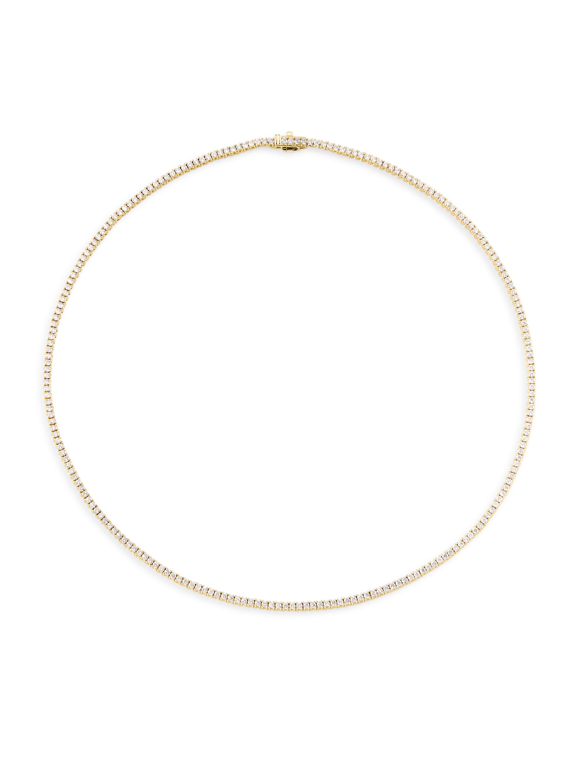 Saks Fifth Avenue Collection Women's 14K Gold & 3.96 TCW Diamond Tennis Necklace - Yellow Gold