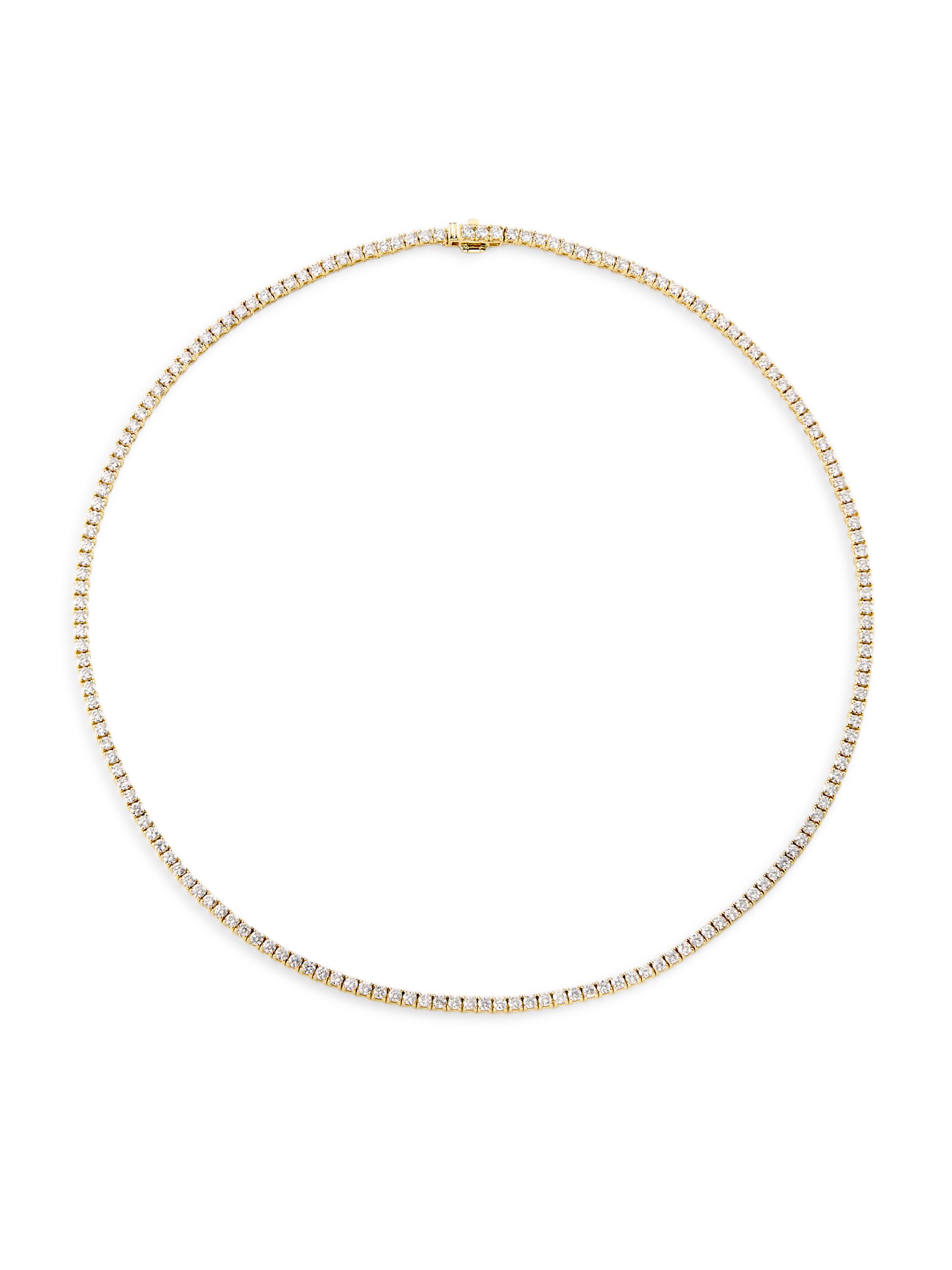 Saks Fifth Avenue Collection Women's 14K Gold & 6.79 TCW Diamond Tennis Necklace - Yellow Gold