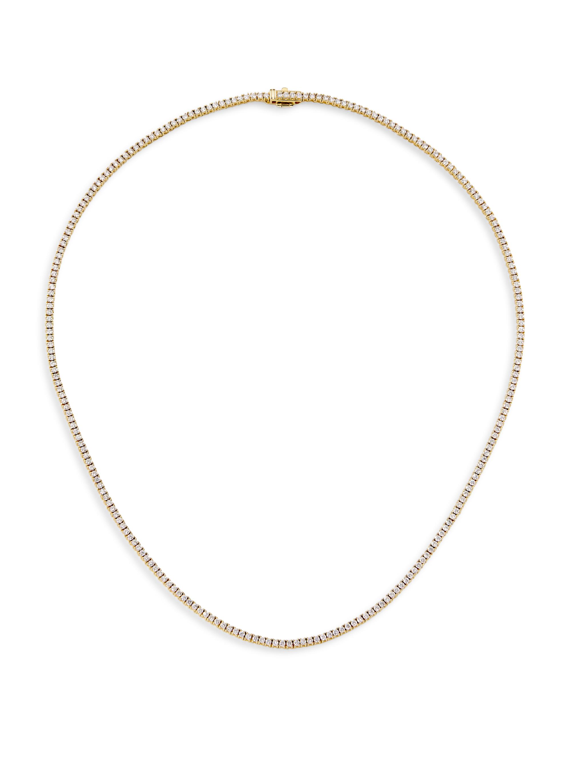 Saks Fifth Avenue Collection Women's 14K Gold & 4.29 TCW Diamond Tennis Necklace - Yellow Gold