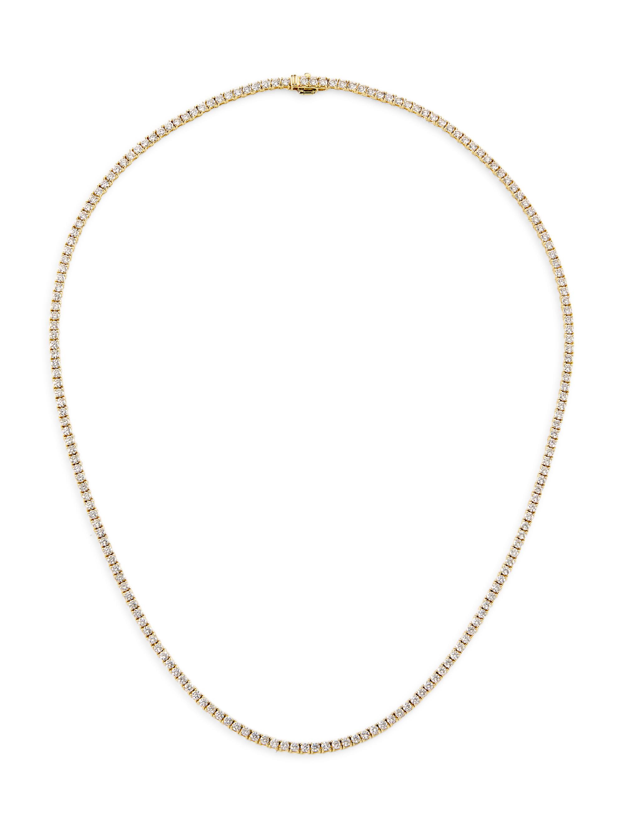 Saks Fifth Avenue Collection Women's 14K Gold & 7.78 TCW Diamond Tennis Necklace - Yellow Gold