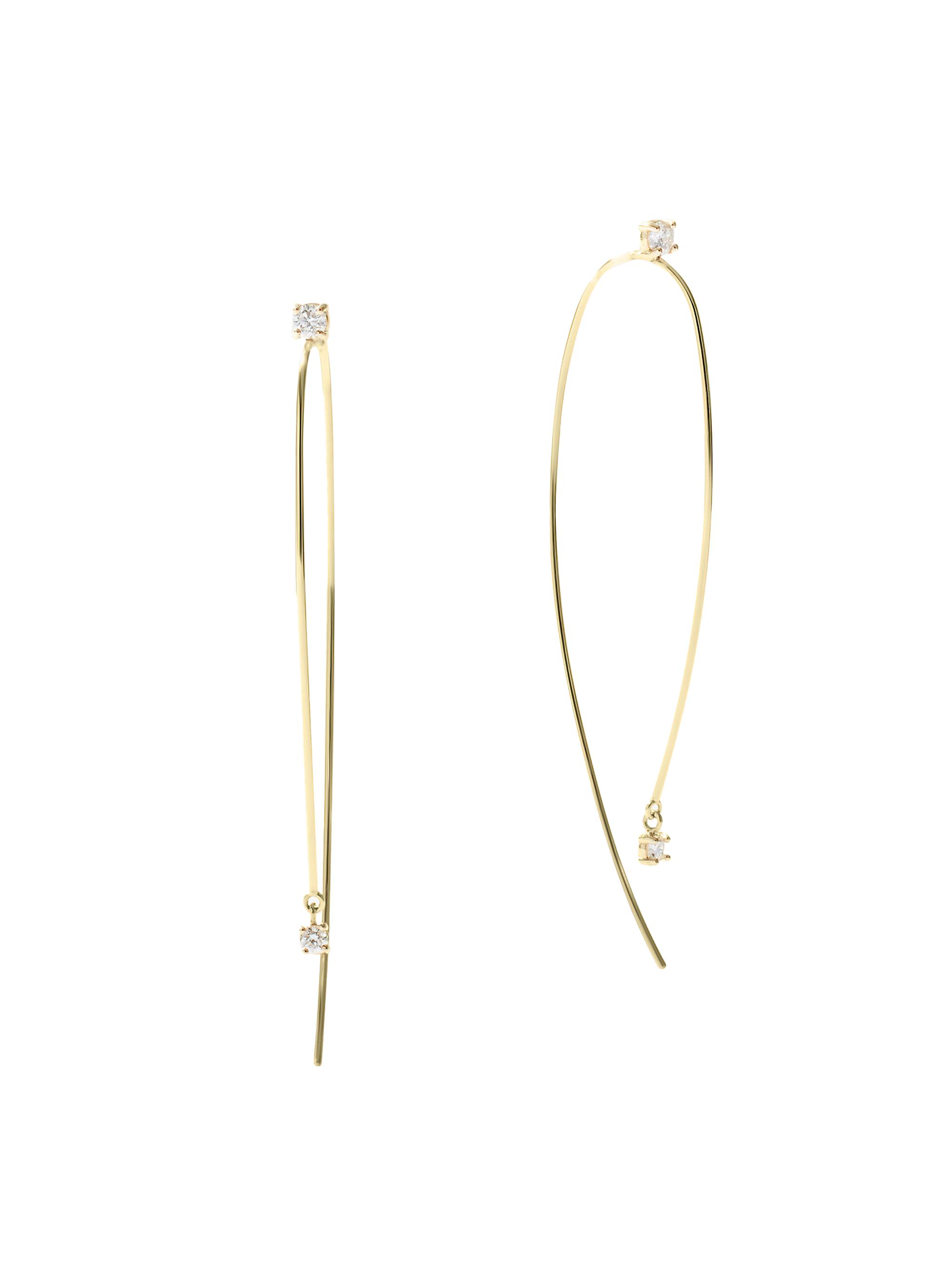 Lana Women's 14K Yellow Gold & 0.2 TCW Diamond Wire Hoop Earrings - Yellow Gold