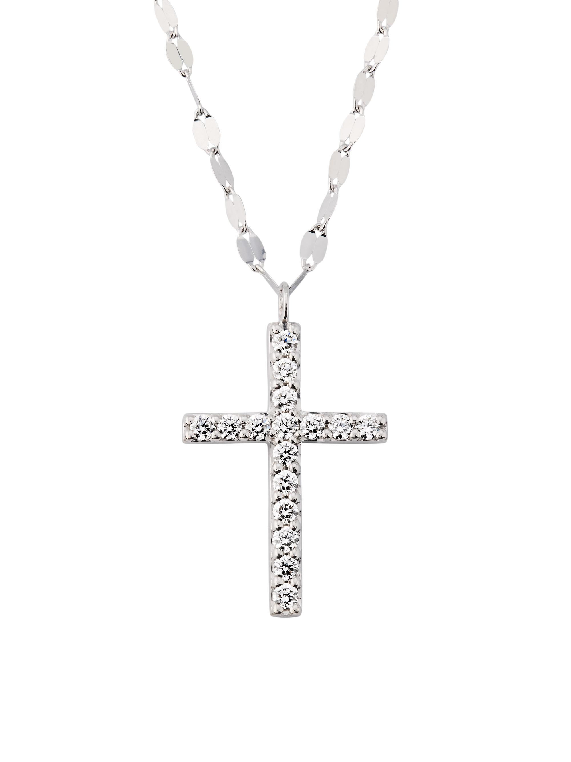 Lana Women's Flawless Everyday 14K Yellow Gold & 0.3521 TCW Diamond Cross Pendant Necklace - White Gold