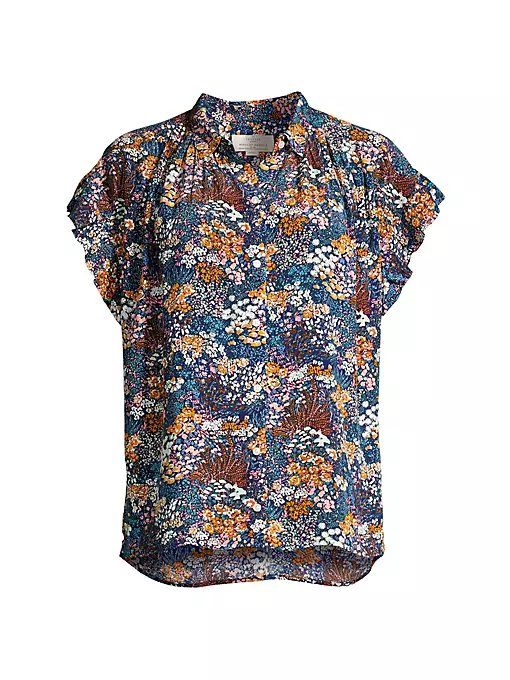 Birds of Paradis - Marianne "B" Floral Ruffled Top