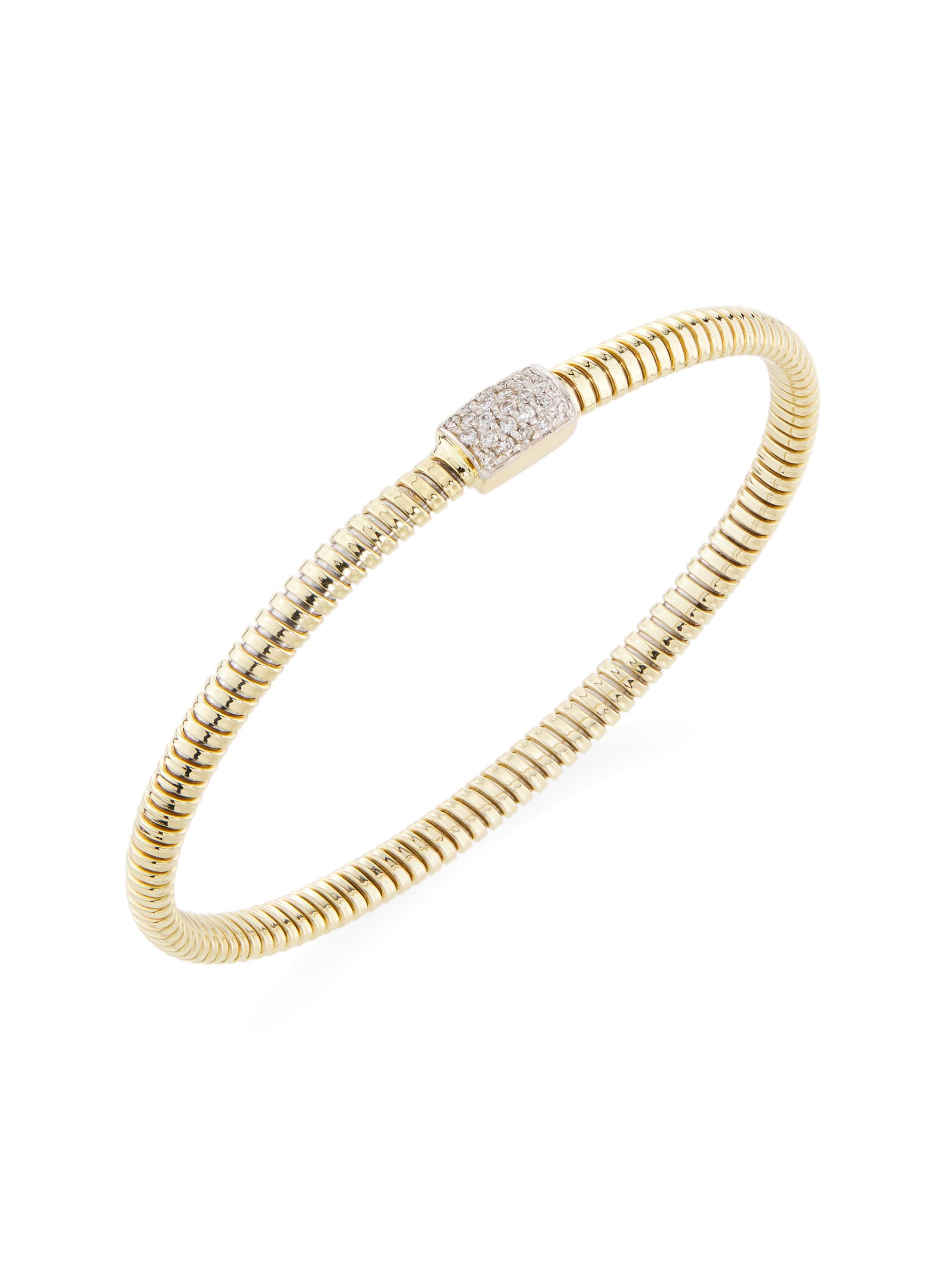 14K Yellow Gold & 0.38 TCW Diamond Bangle