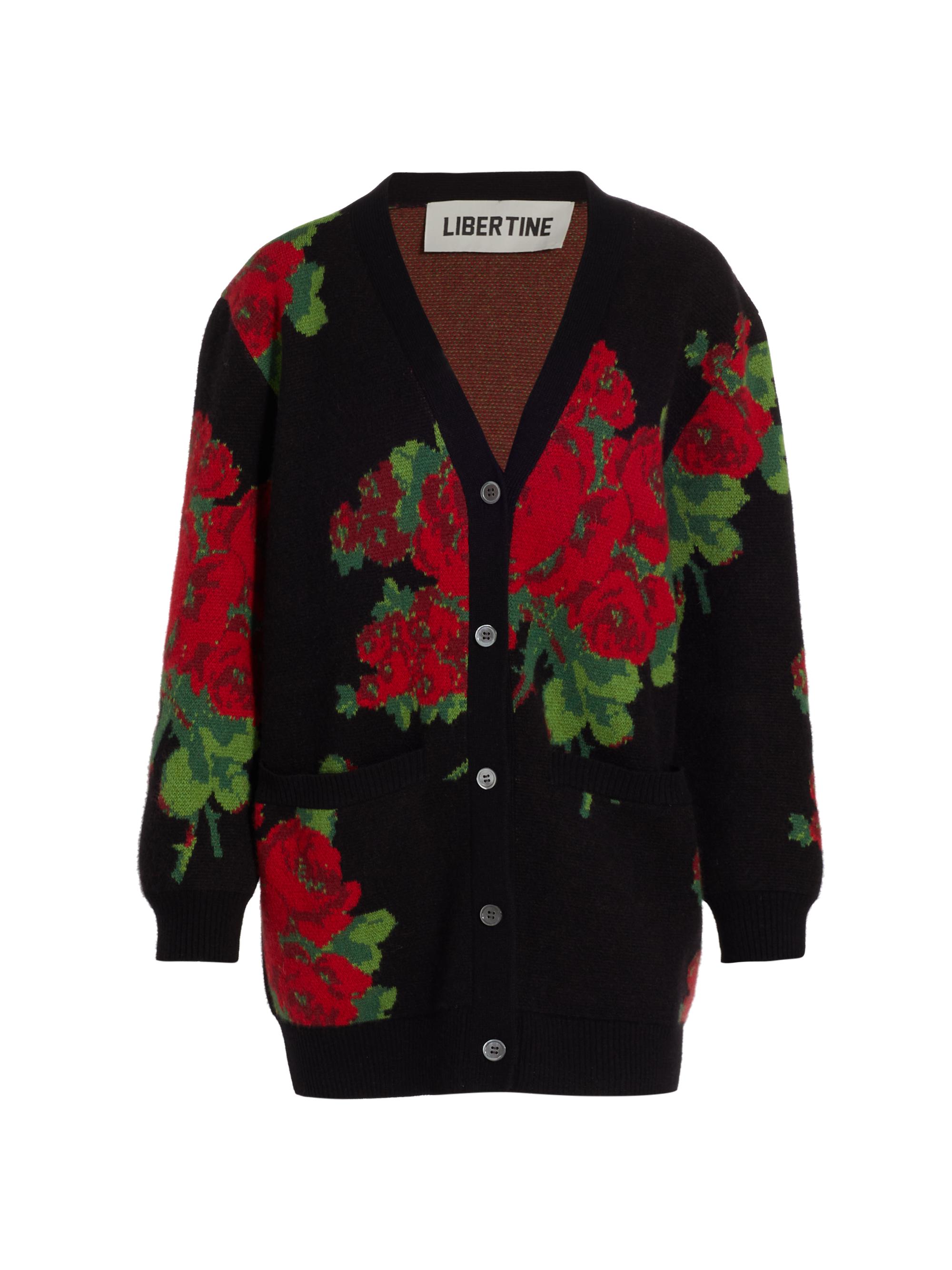 Libertine Women's Seville Rose Oversized Cashmere Cardigan - Black Multi