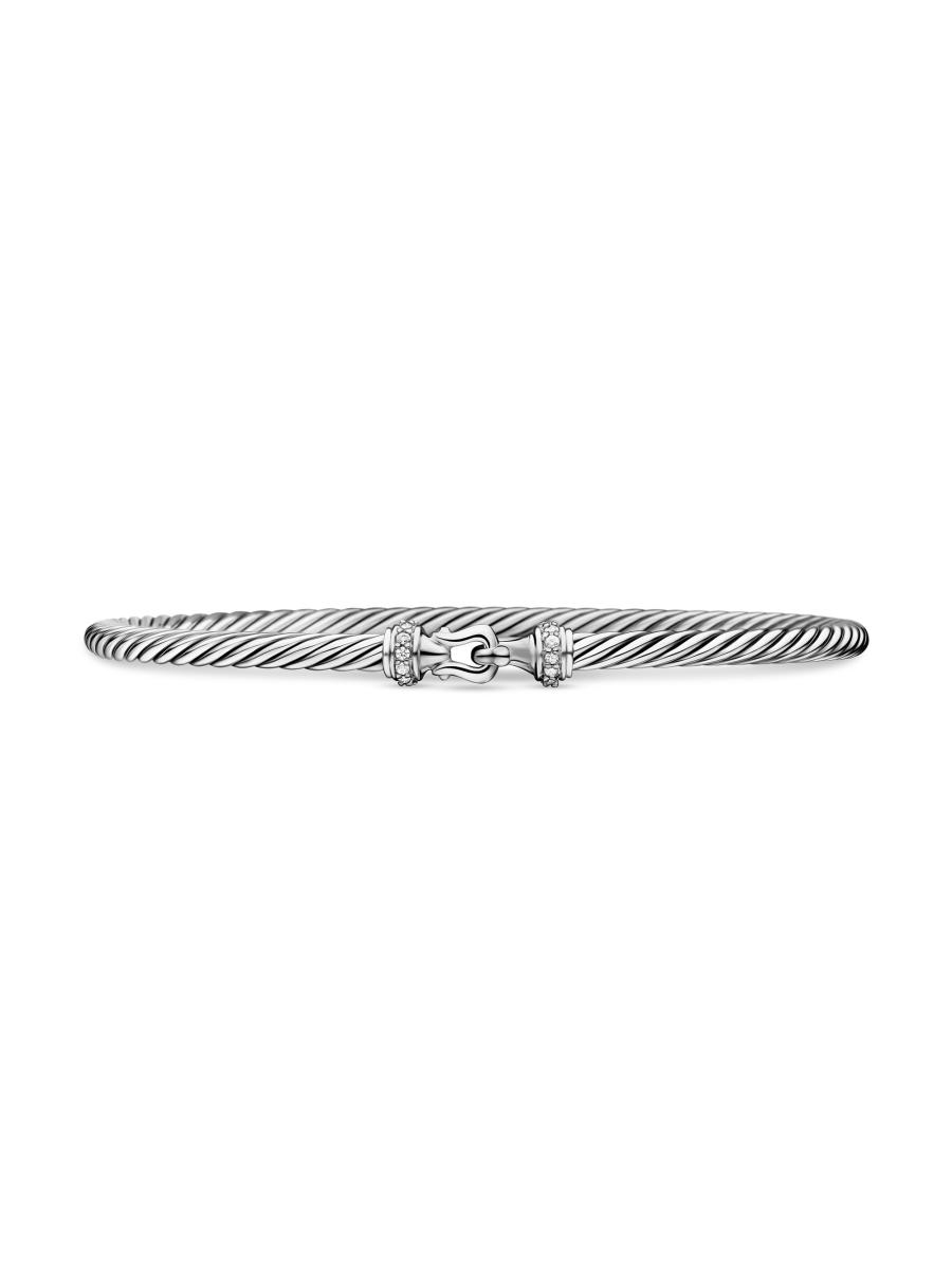 David Yurman Women's Cable Buckle Bracelet With Diamonds/3mm
