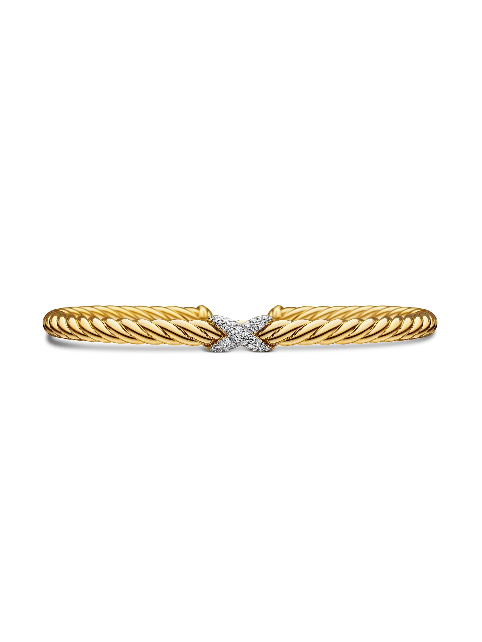 David Yurman Women's X Cablespira Station Bracelet in 18K Yellow Gold - Gold