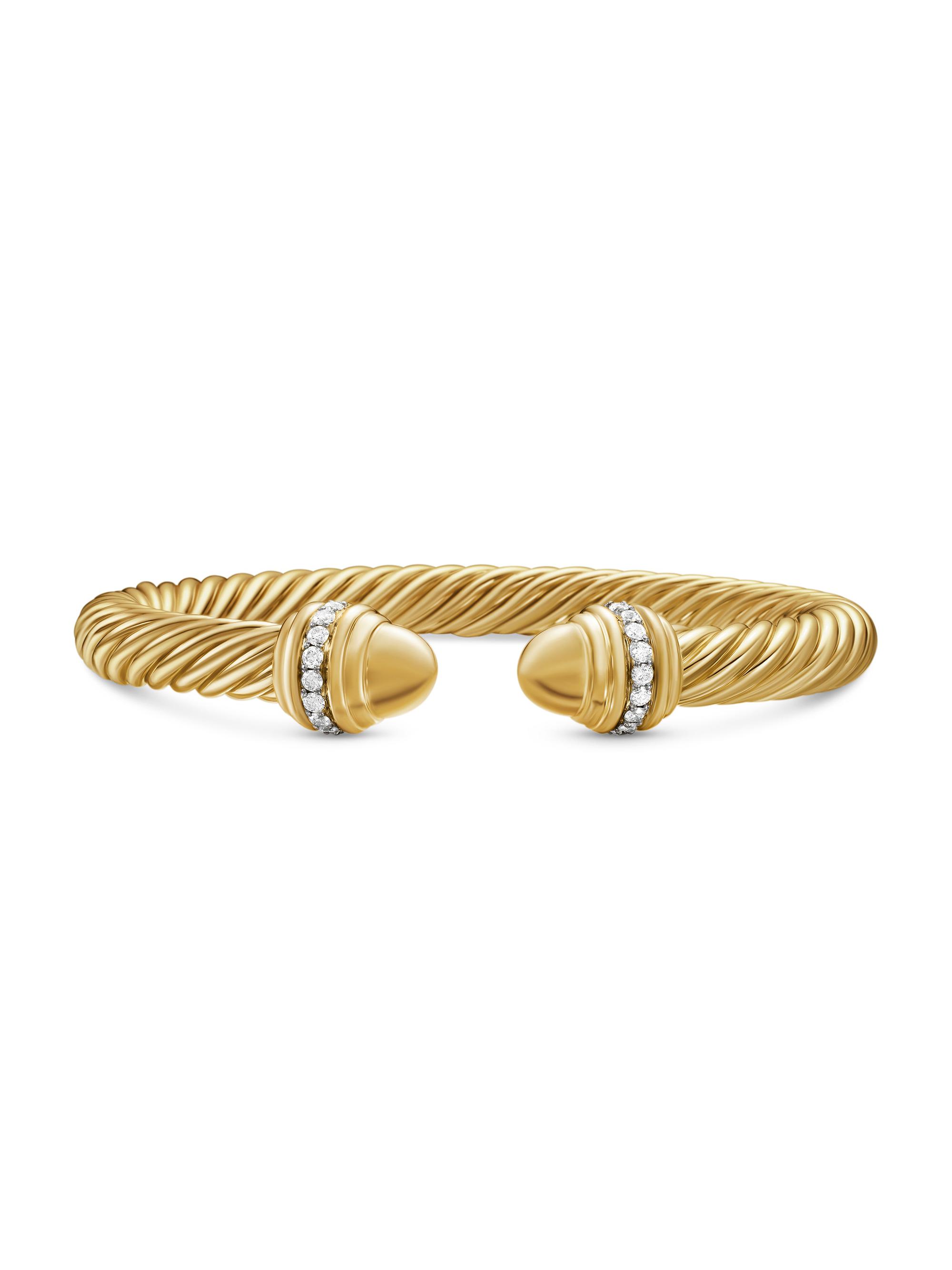 David Yurman Women's Classic Cablespira Bracelet in 18K Yellow Gold - Gold Dome