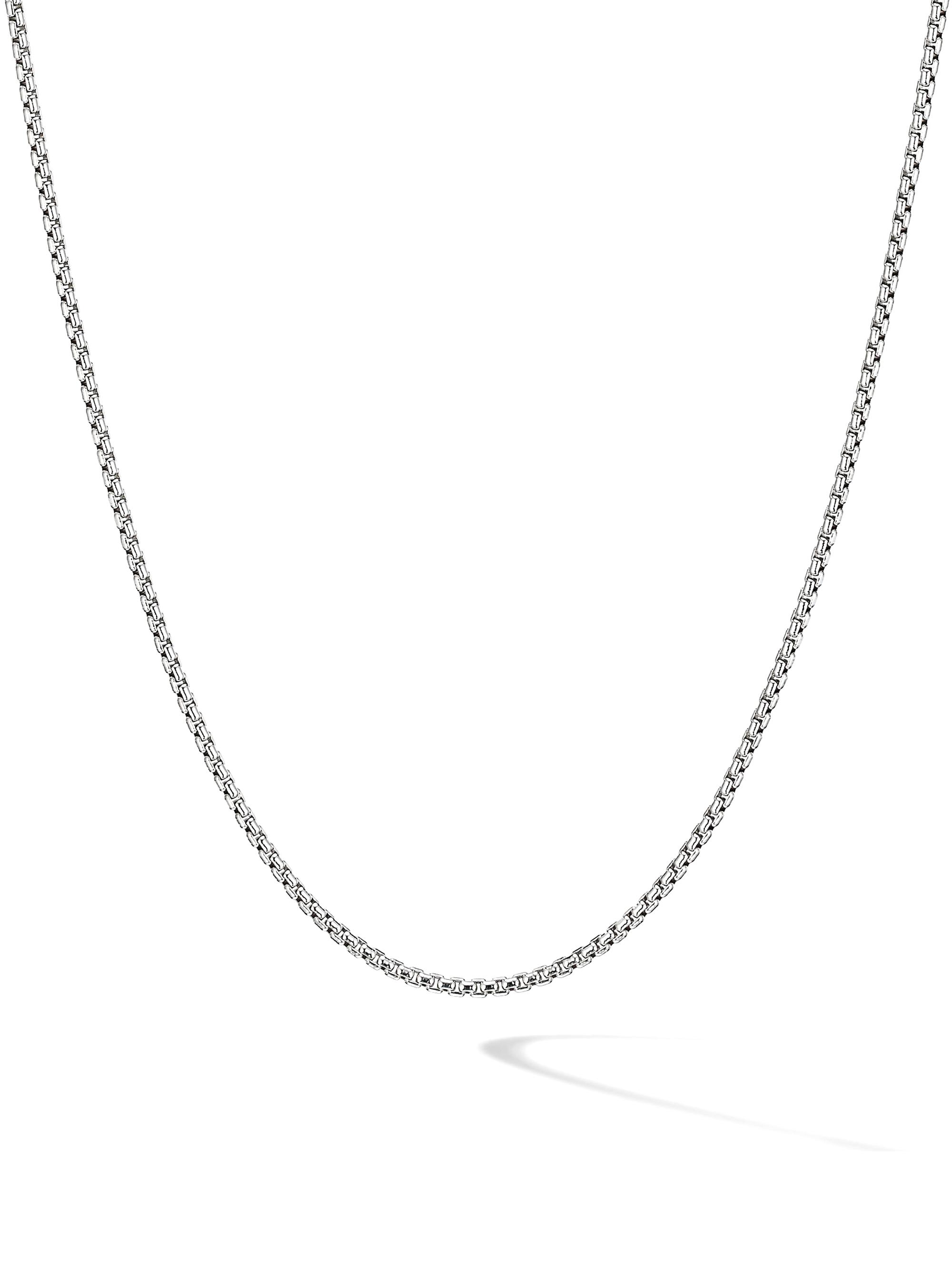 David Yurman Box Adjustable Chain Necklace in Sterling Silver