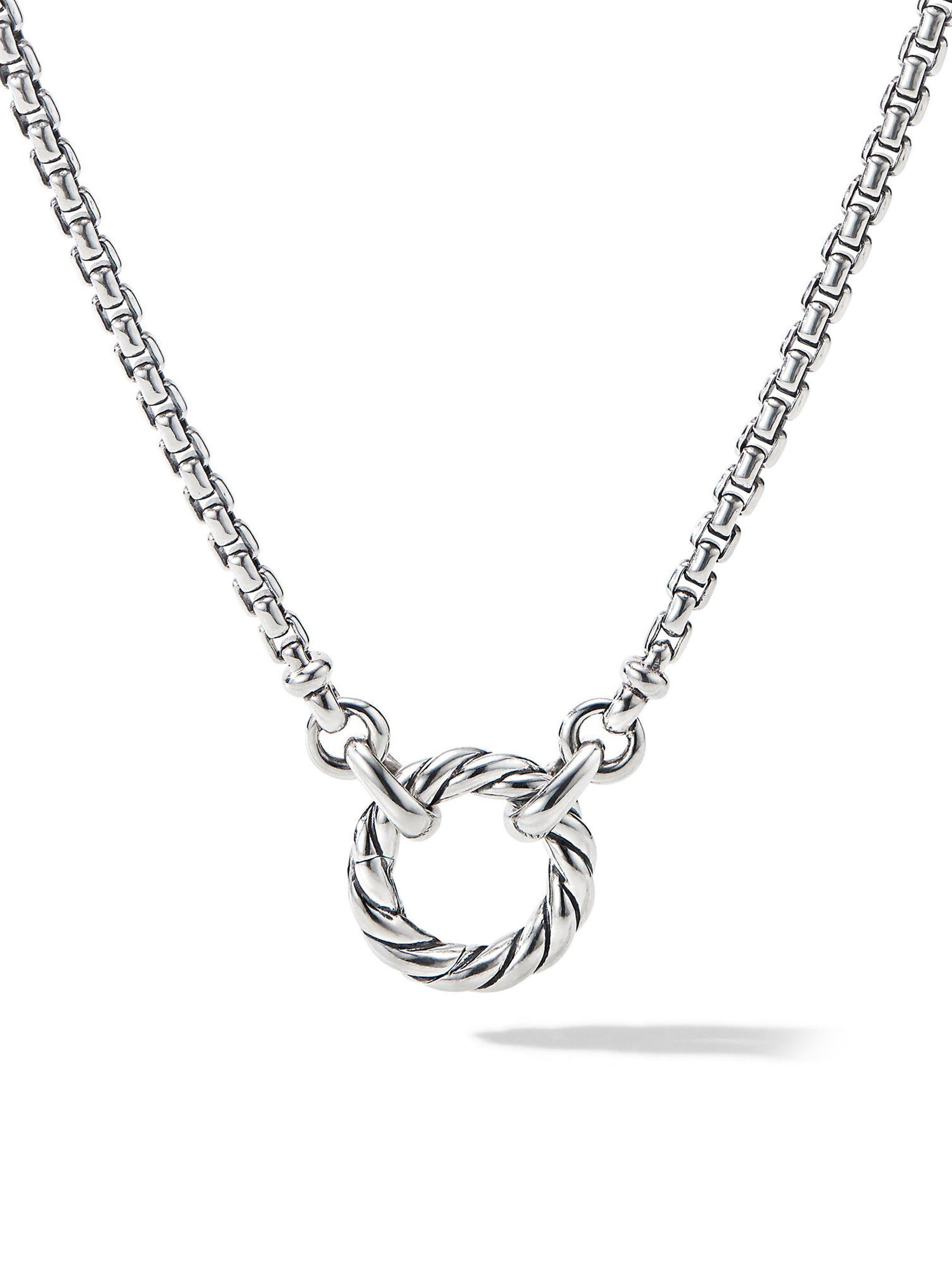 David Yurman Women's Cable Amulet Vehicle Box Chain Necklace in Sterling Silver, 2.7mm - Silver