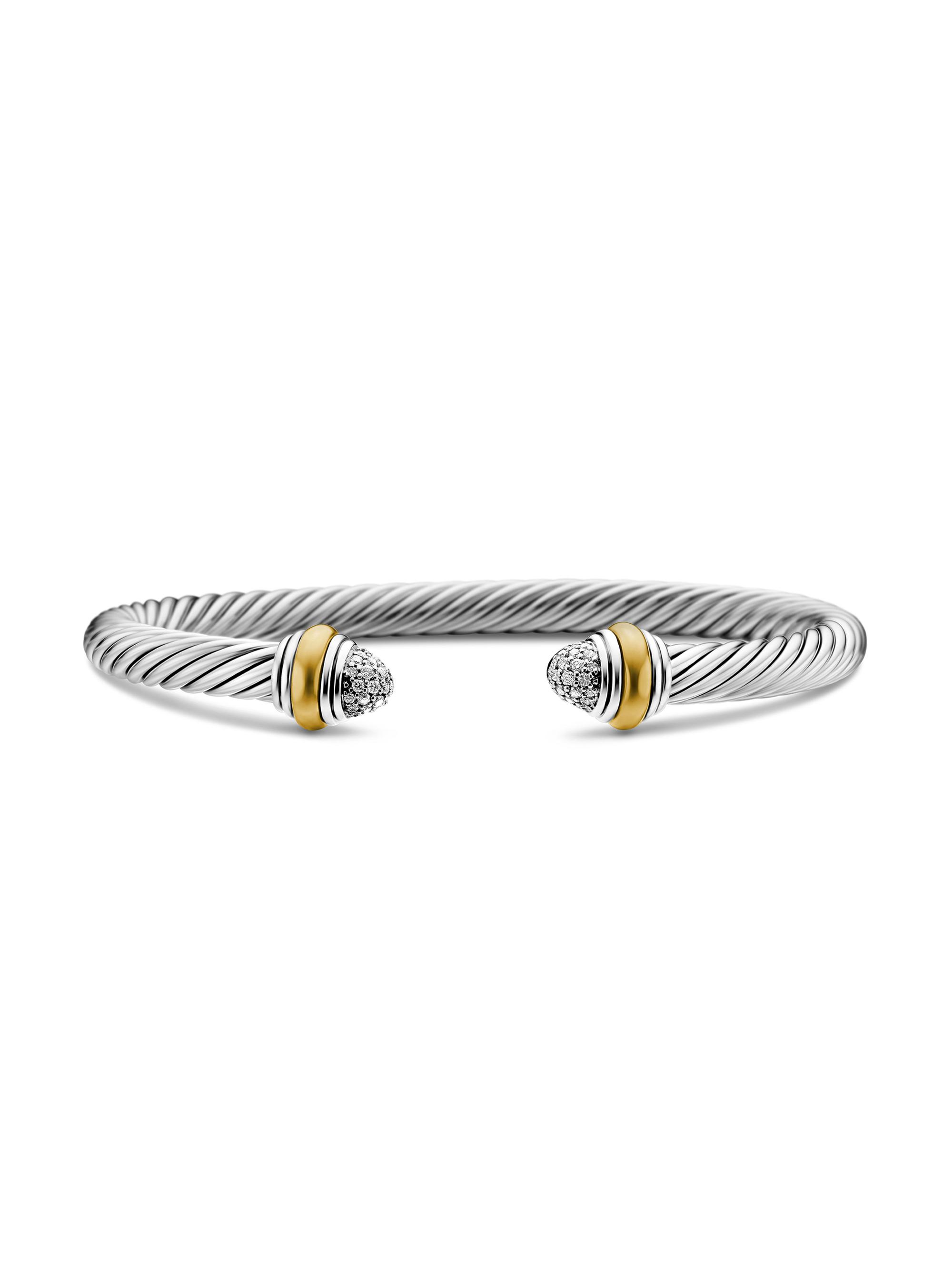 David Yurman Women's Classic Cable Bracelet in Sterling Silver - Diamond