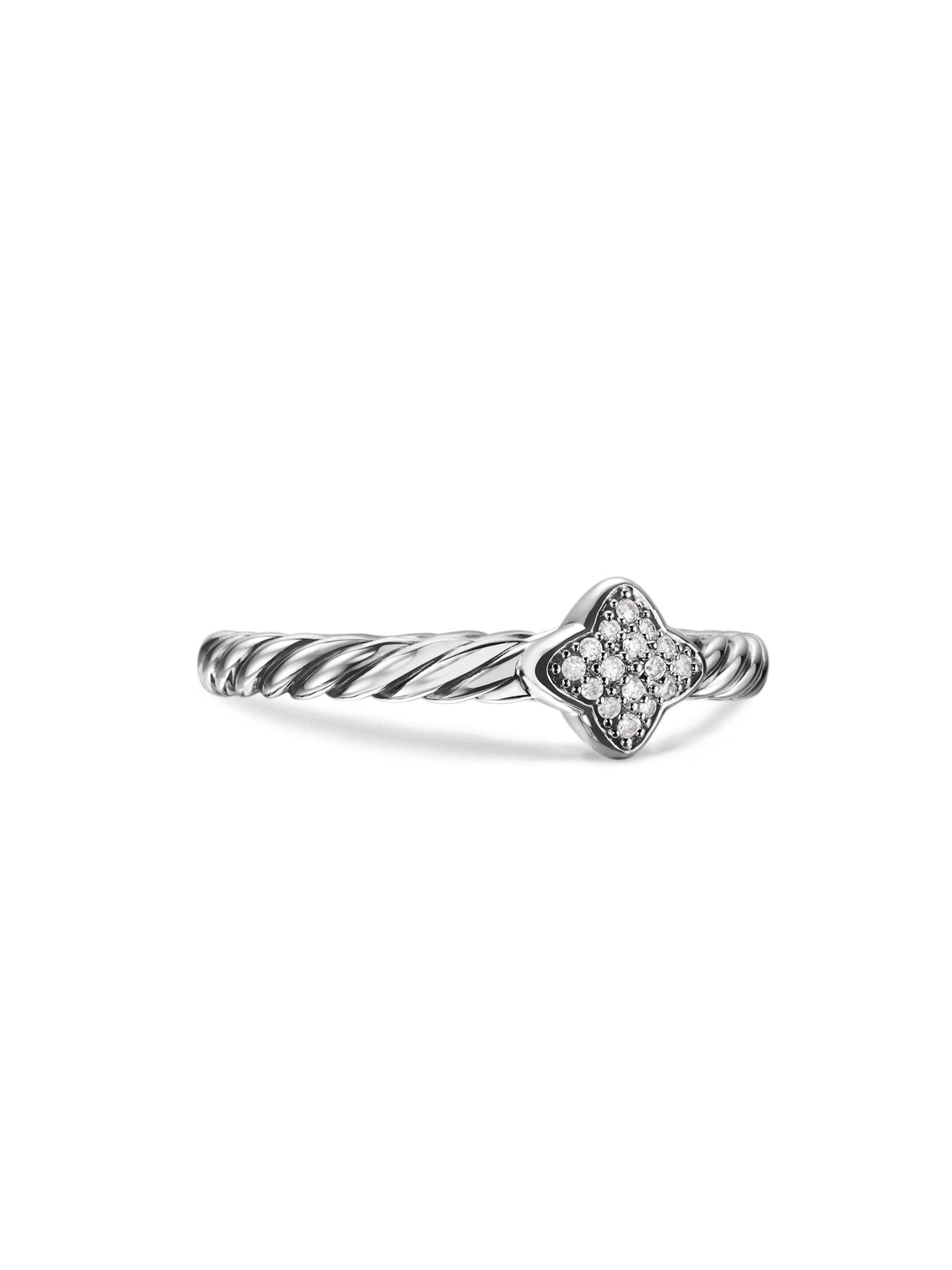 David Yurman Women's Cable Collectibles Quatrefoil Stack Ring in Sterling Silver - Sterling Silver