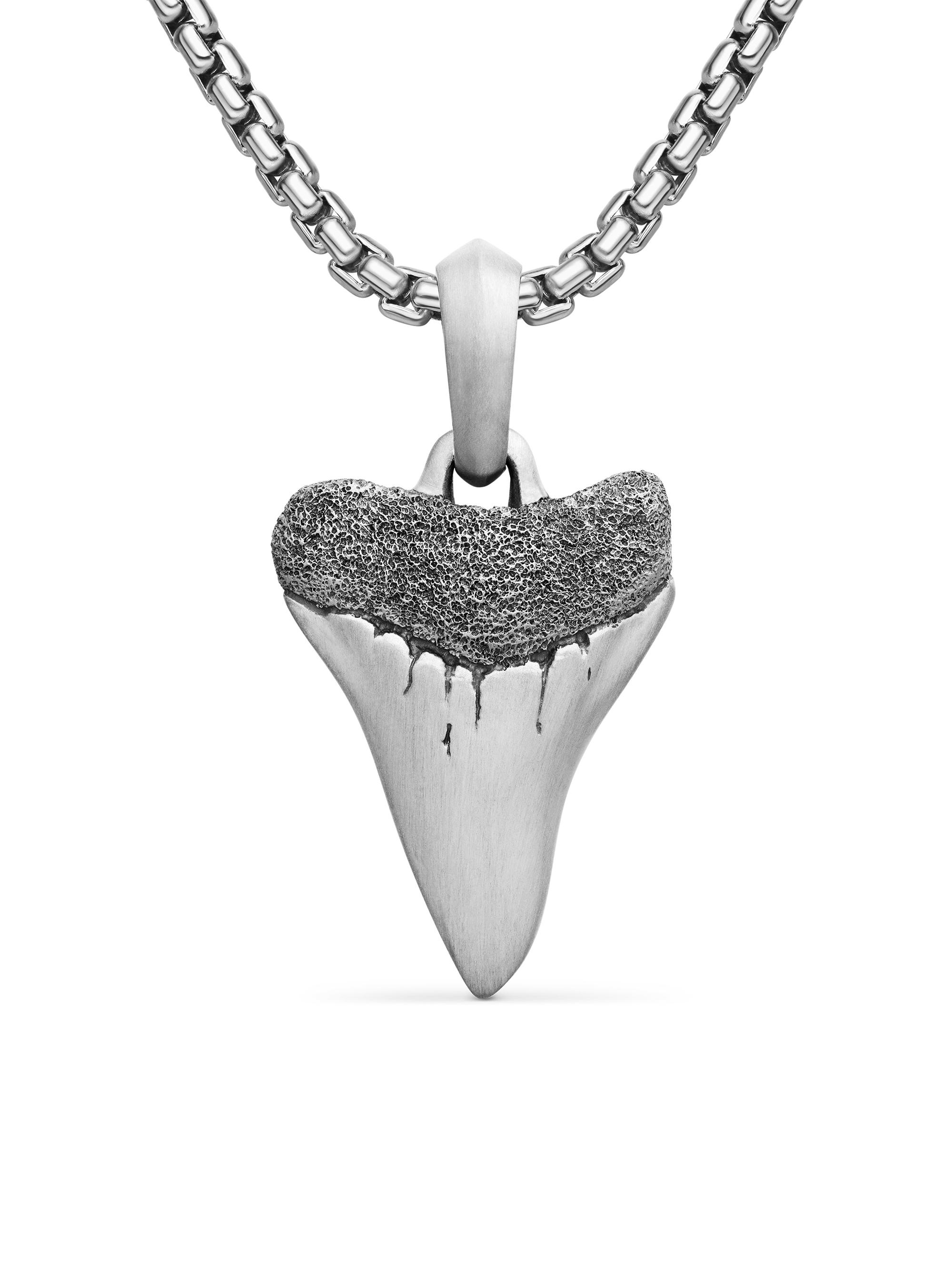 David Yurman Men's Shark Tooth Amulet in Sterling Silver, 25.8mm - Silver