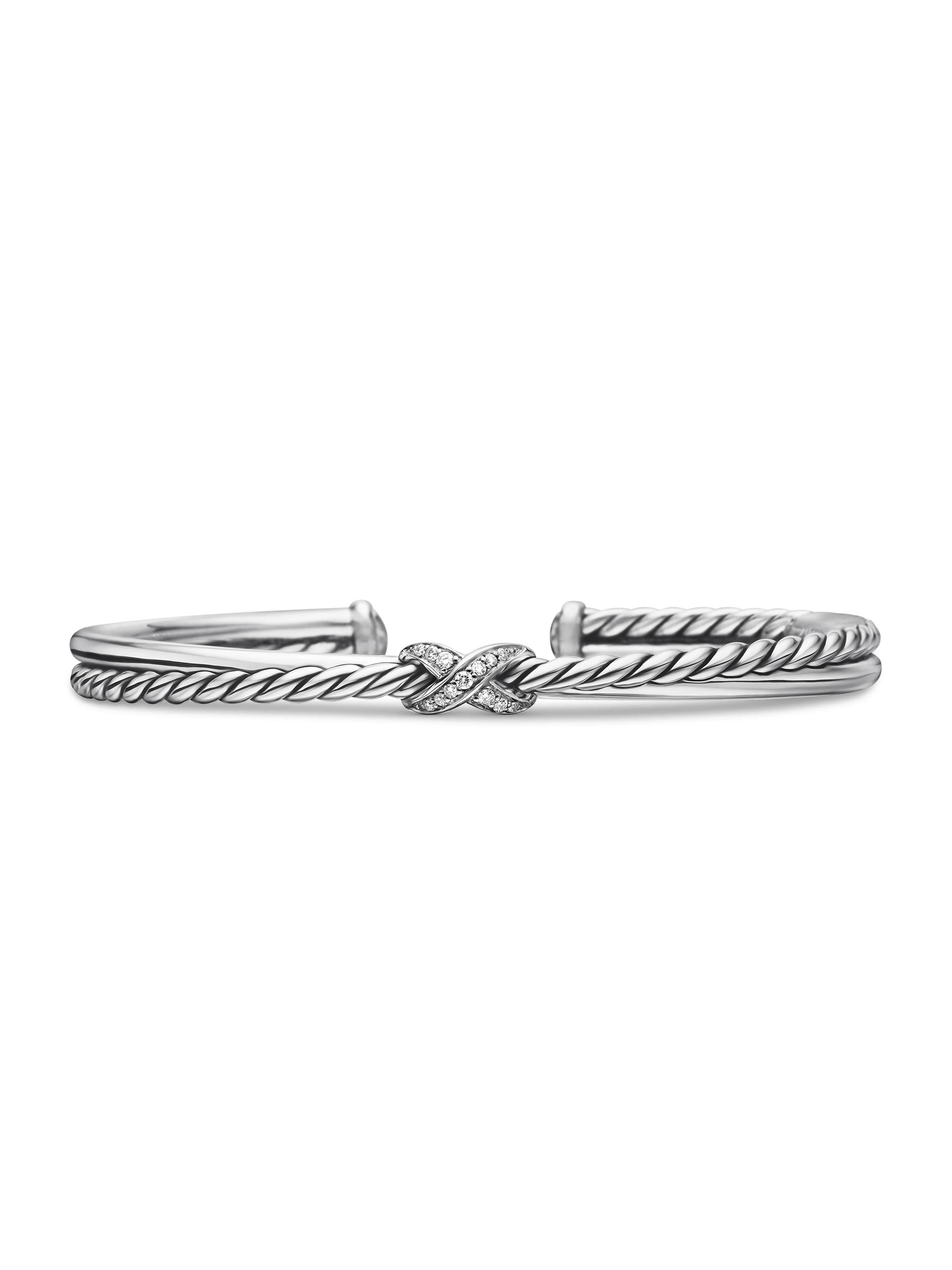 David Yurman Women's Petite X Center Station Bracelet in Sterling Silver - Silver