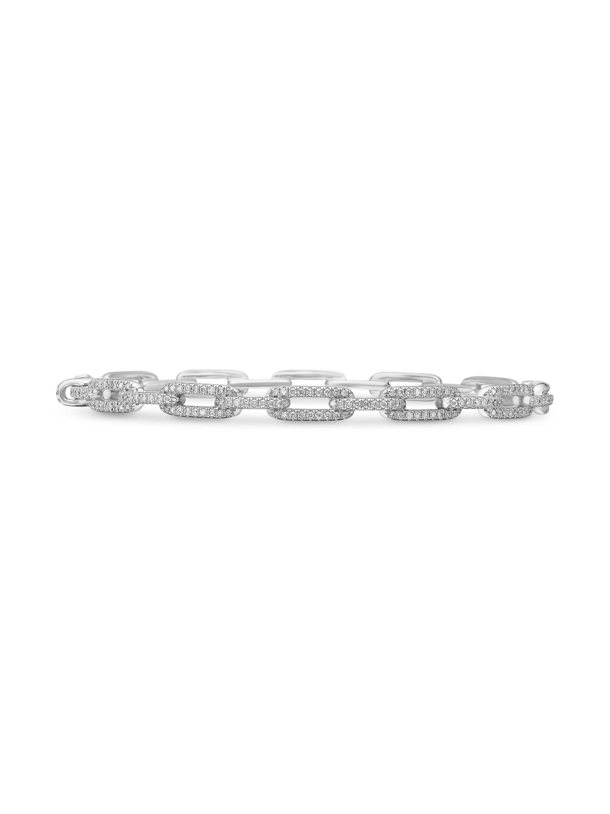 David Yurman Women's Stax Chain Link Bracelet in 18K White Gold - White Gold