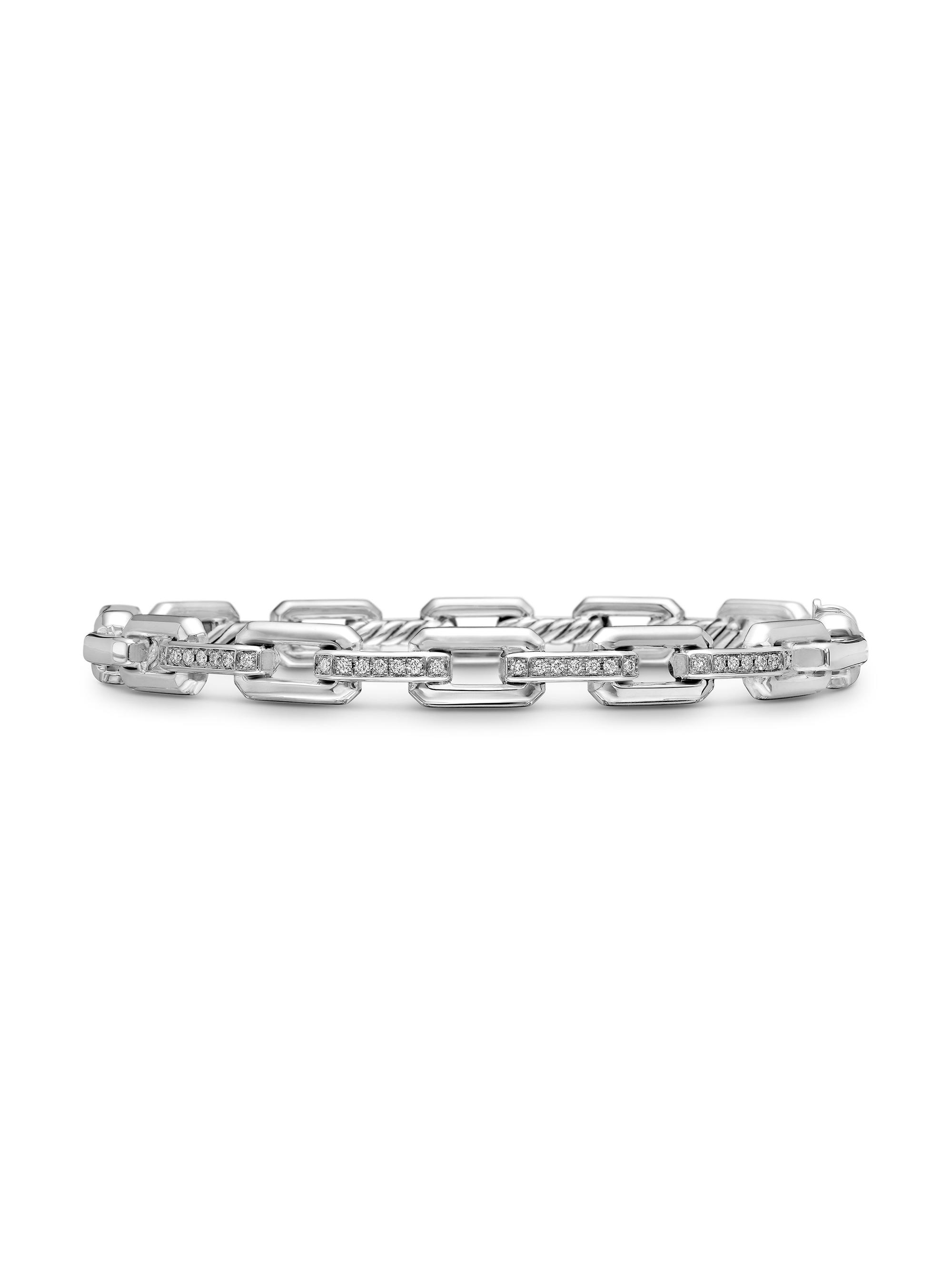 David Yurman Women's Stax Pavé Chain Link Bracelet - Silver