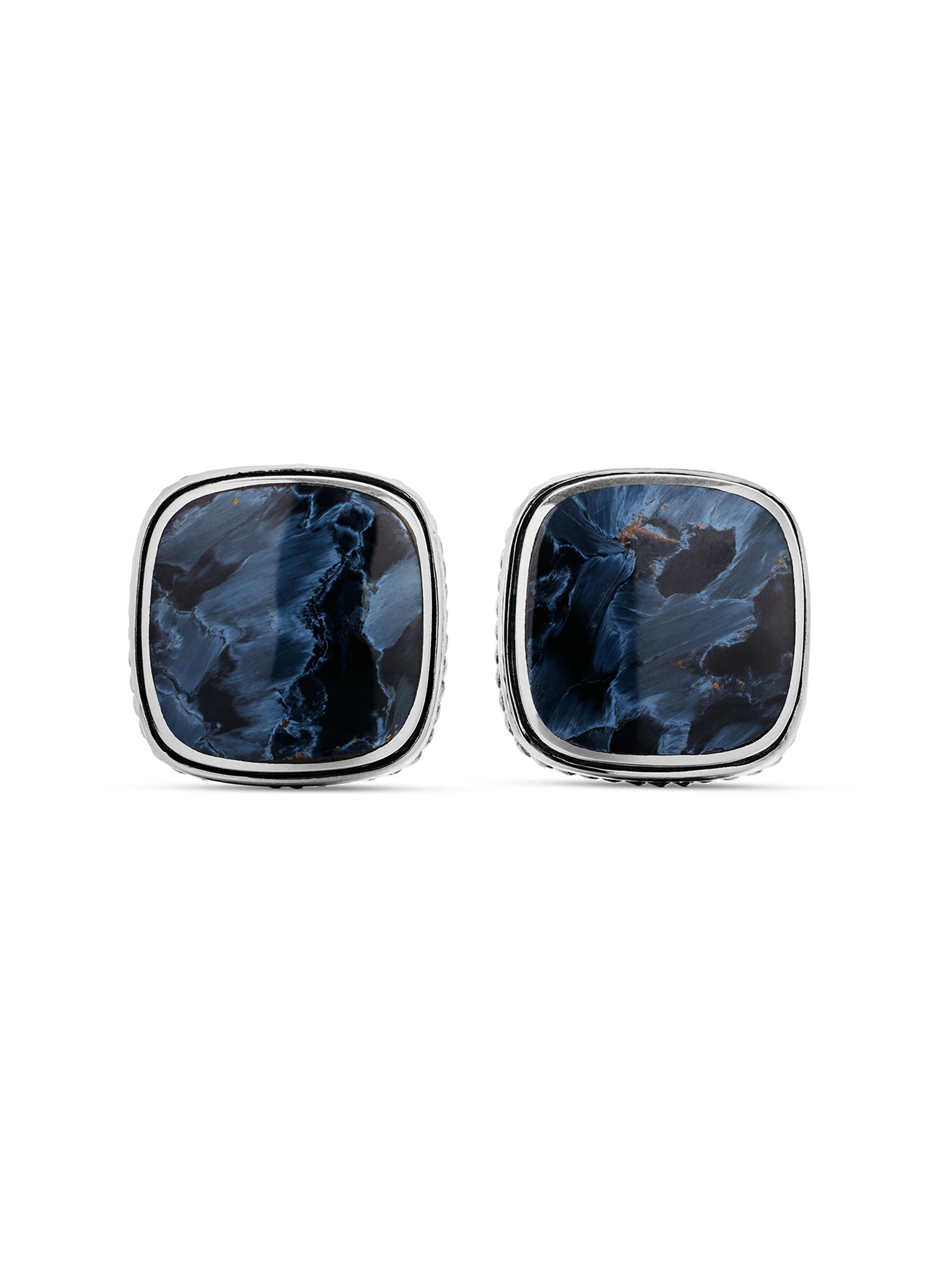 David Yurman Men's Streamline Inlay Cufflinks in Sterling Silver - Pietersite