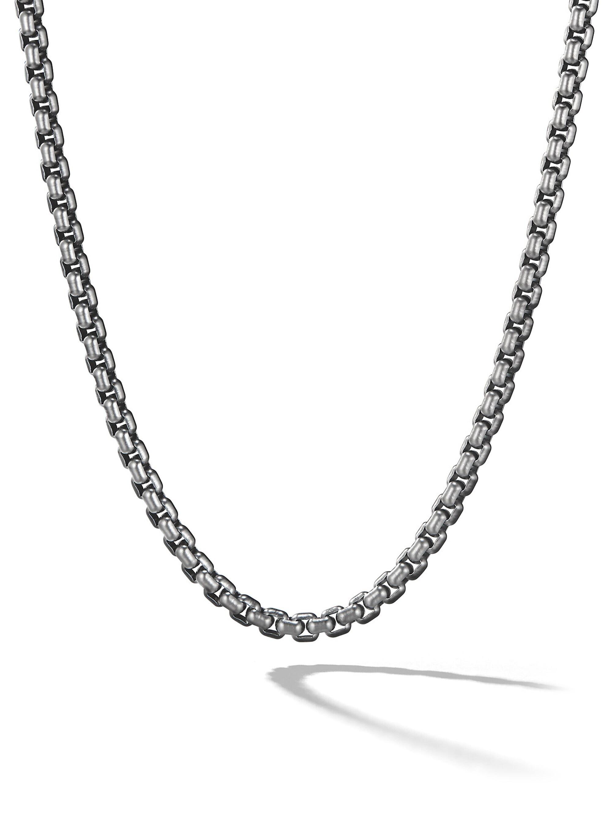 David Yurman Men's PVD-Coated Stainless Steel Box Chain Necklace - Stainless