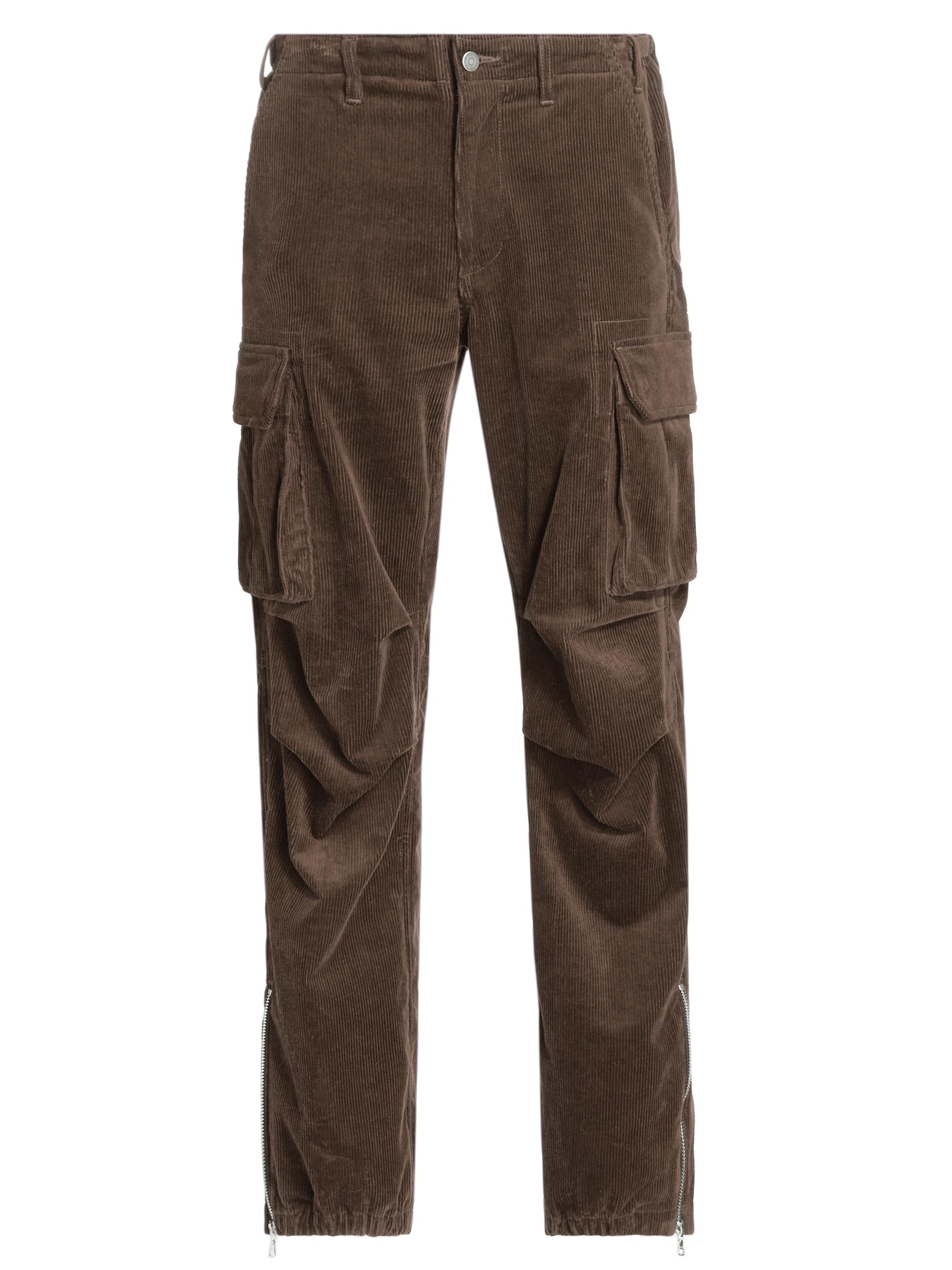 Coût De La Liberté Men's Sylvester Stretch Corduroy Cargo Pants - Chocolate