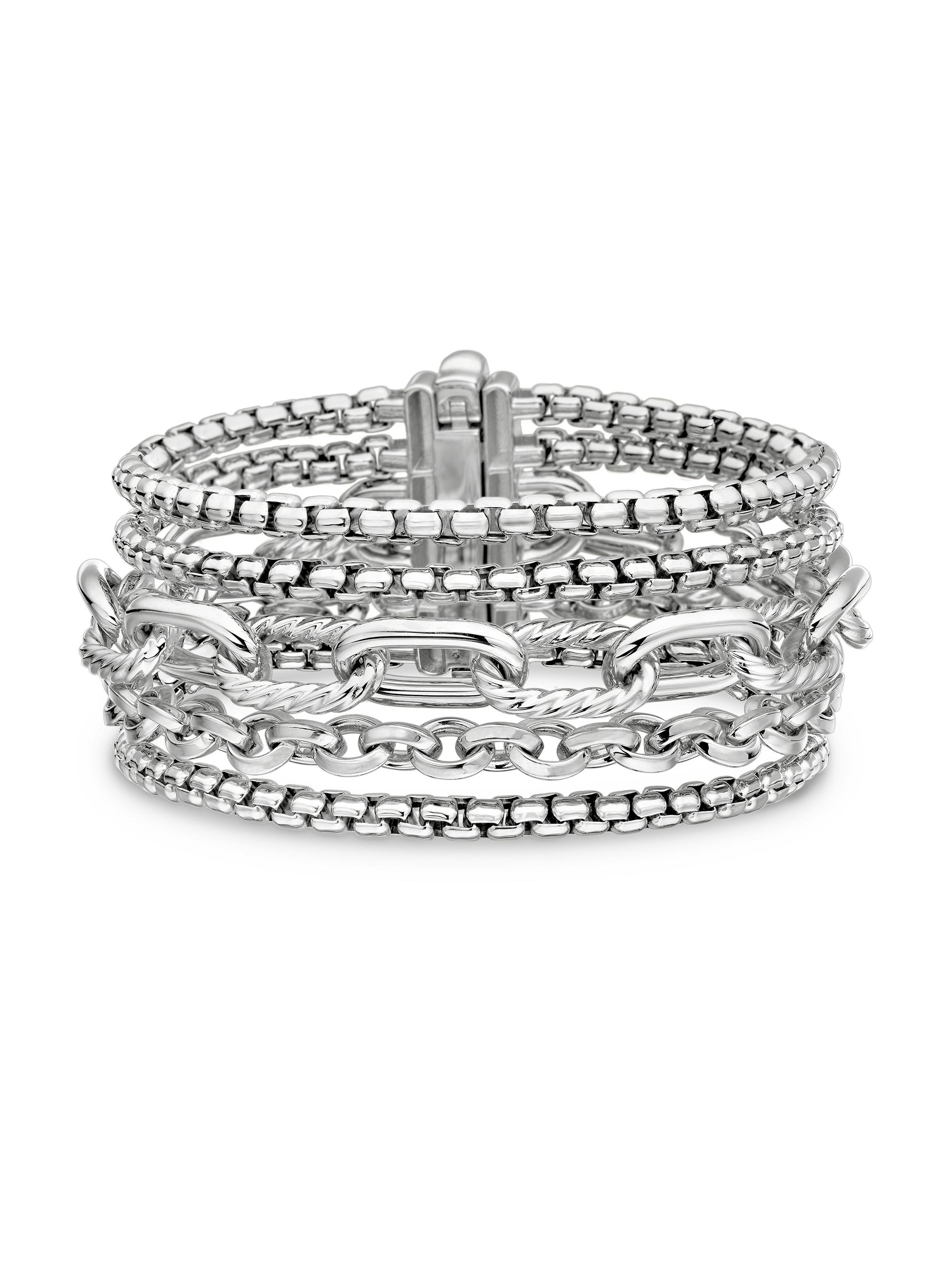 David Yurman Women's Multi Row Chain Bracelet in Sterling Silver, 29mm - Silver