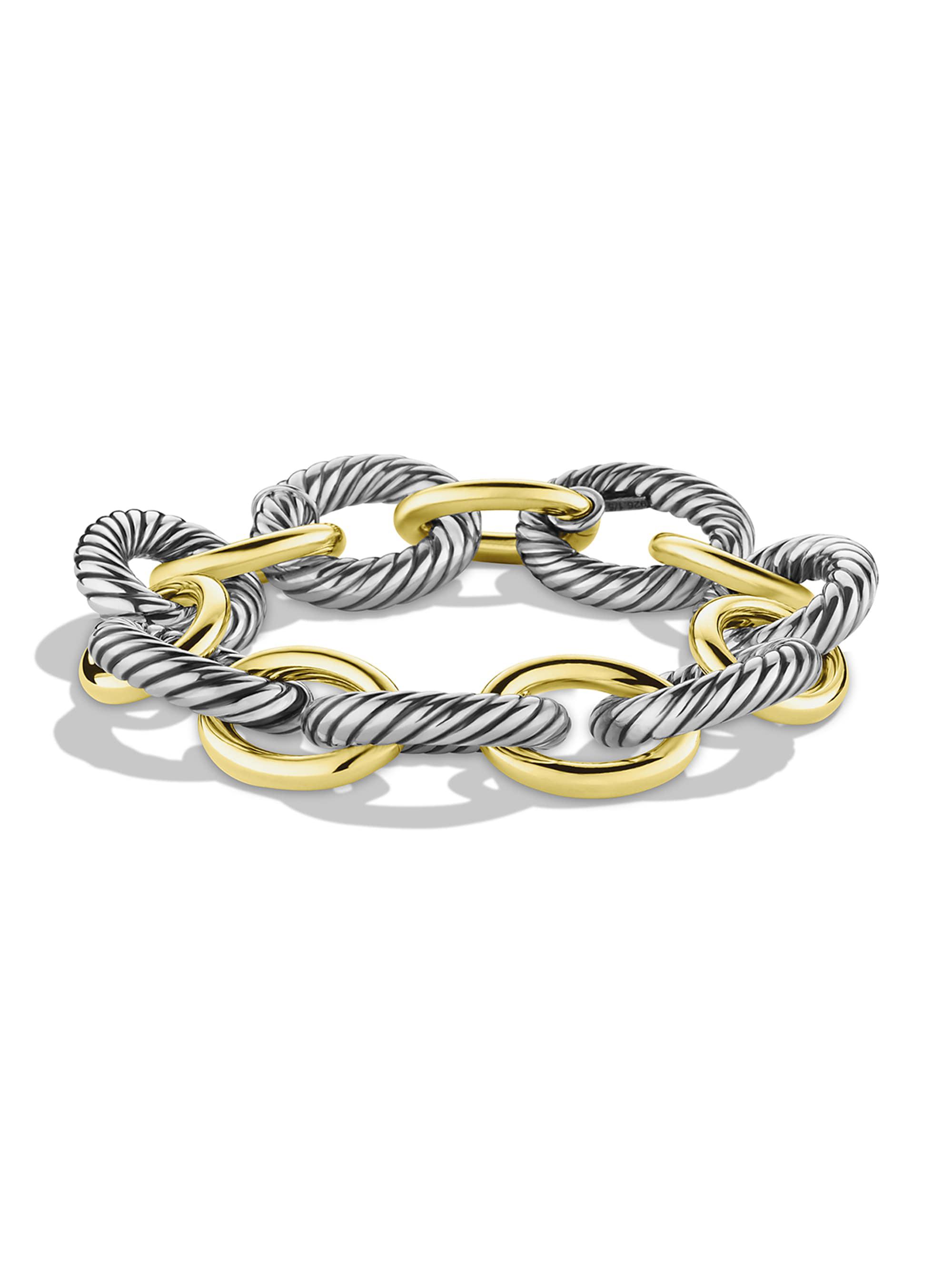David Yurman Women's Oval Extra-Large Link Bracelet with Gold - Silver Gold