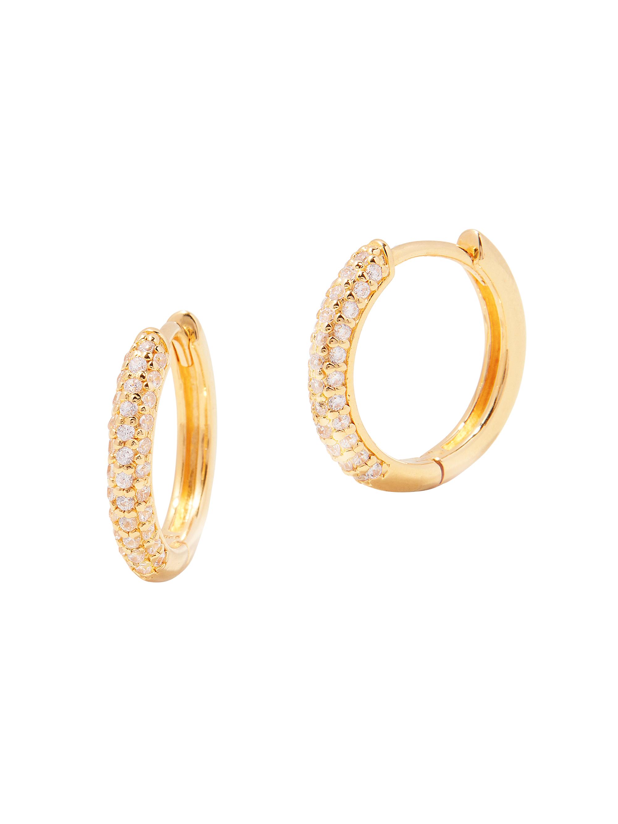 brook & york Women's Cecile 14K-Yellow-Gold Vermeil & Cubic Zirconia Hoop Earrings - Yellow Gold